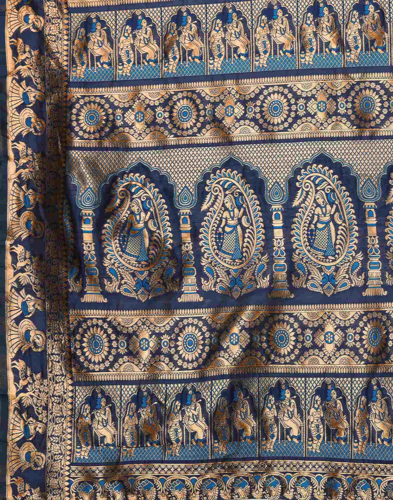 Blue Silk Woven Banarasi Saree