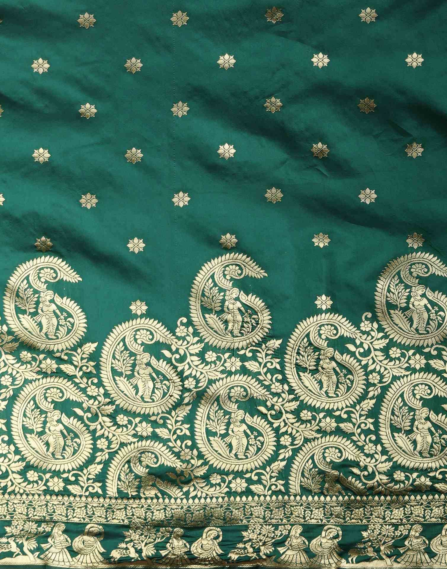 Dark Green Silk Woven Banarasi Saree