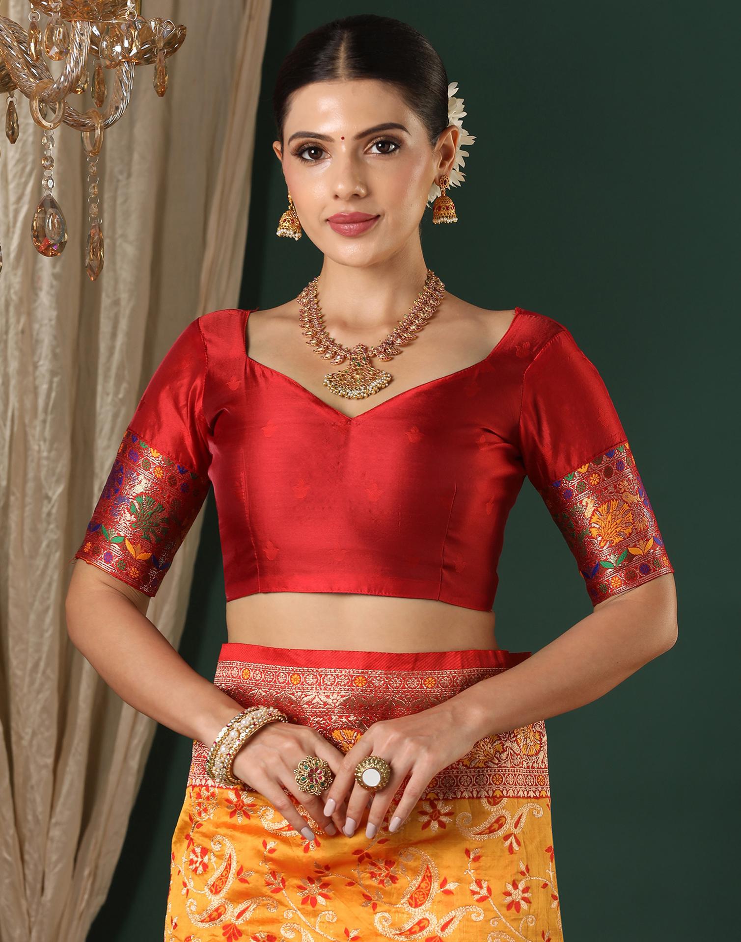 Turmeric Yellow Silk Woven Banarasi Saree