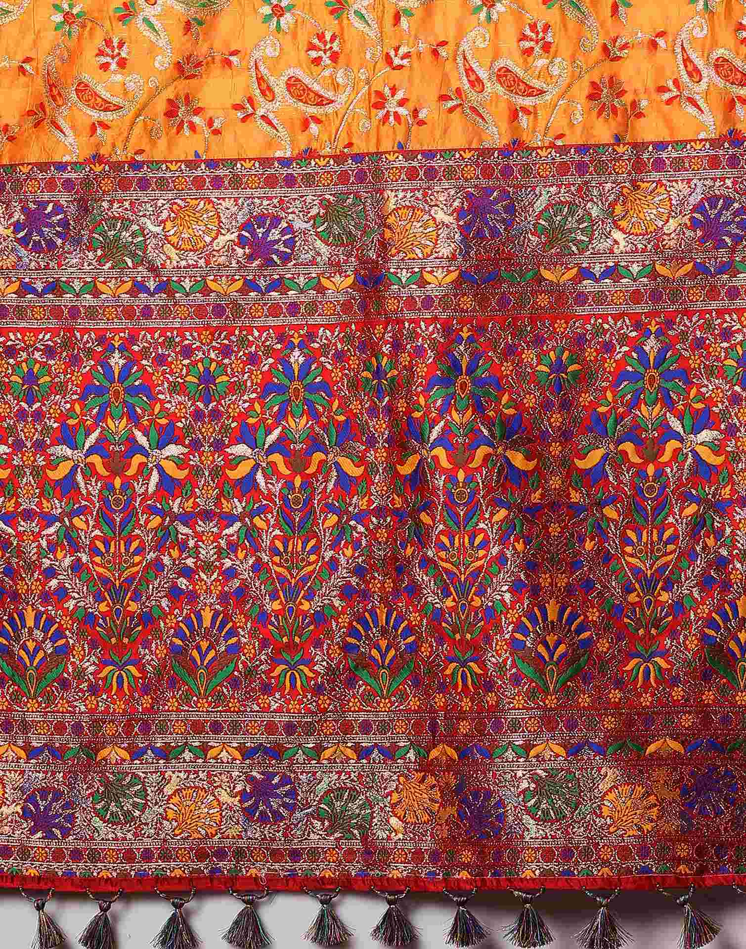 Turmeric Yellow Silk Woven Banarasi Saree