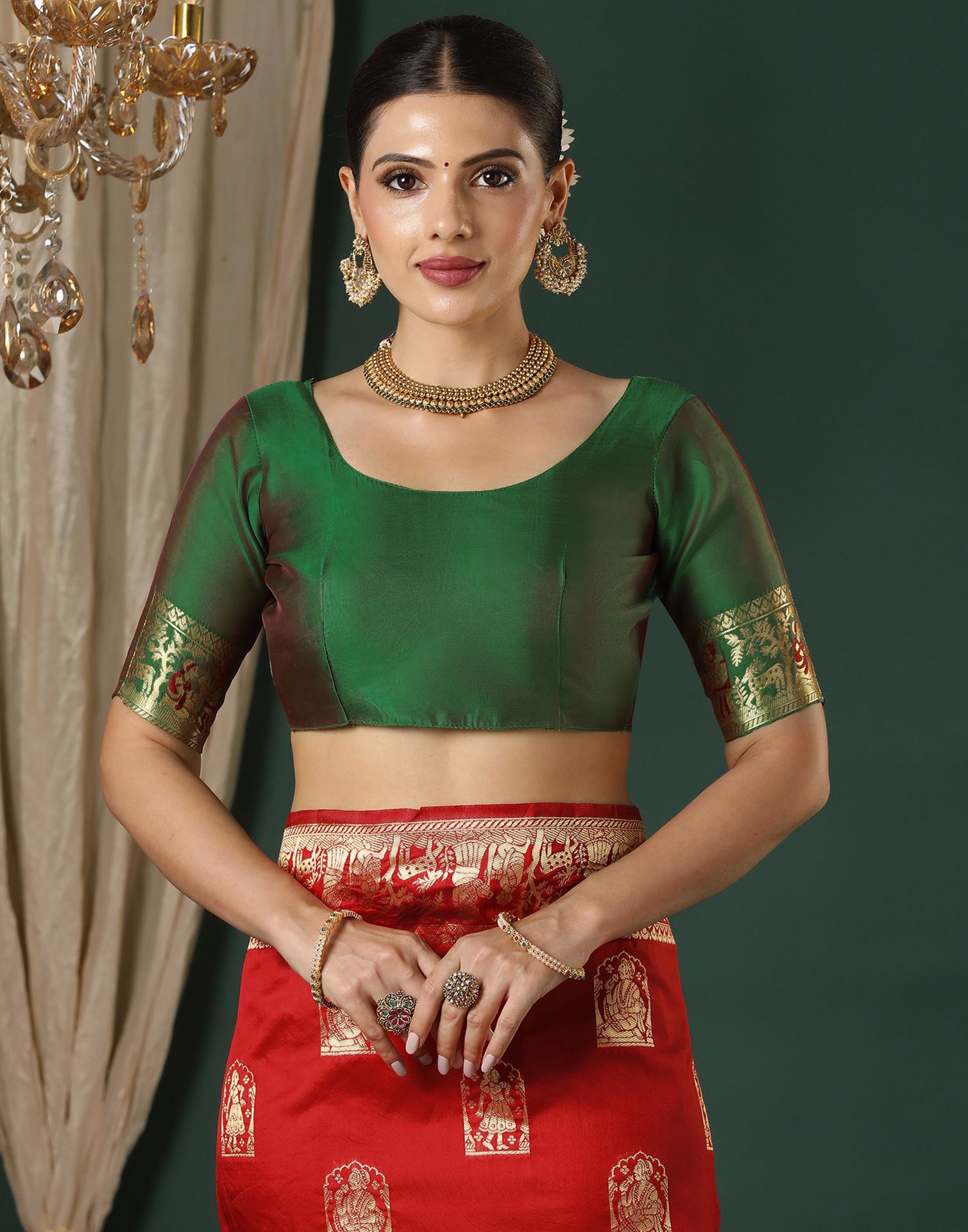 Red Silk Woven Banarasi Saree