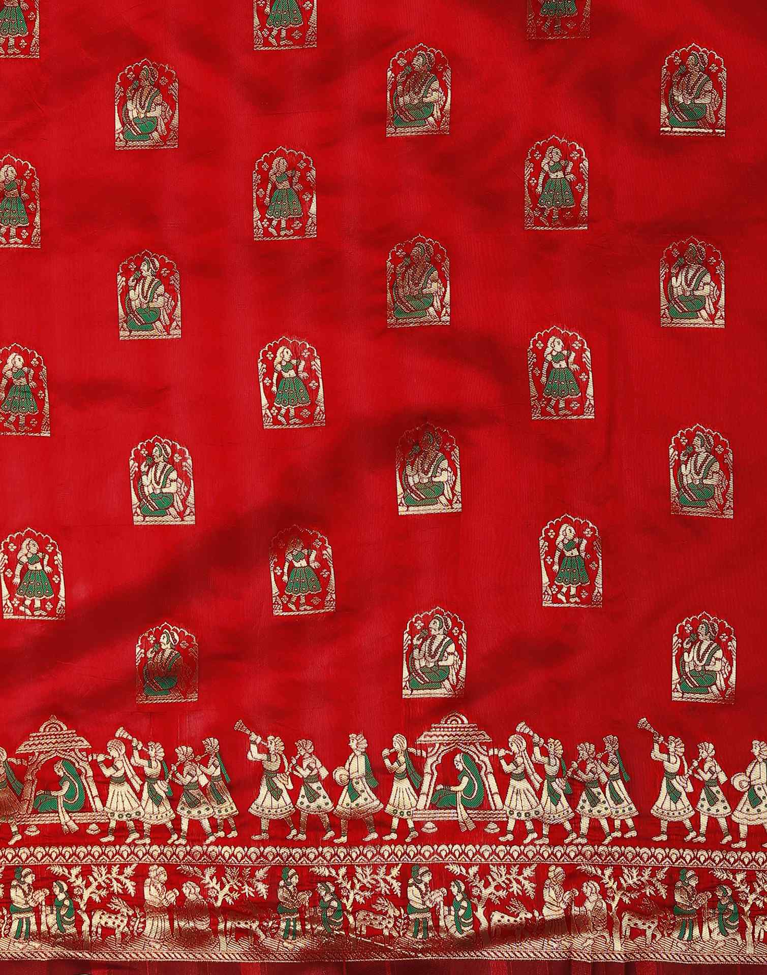 Red Silk Woven Banarasi Saree