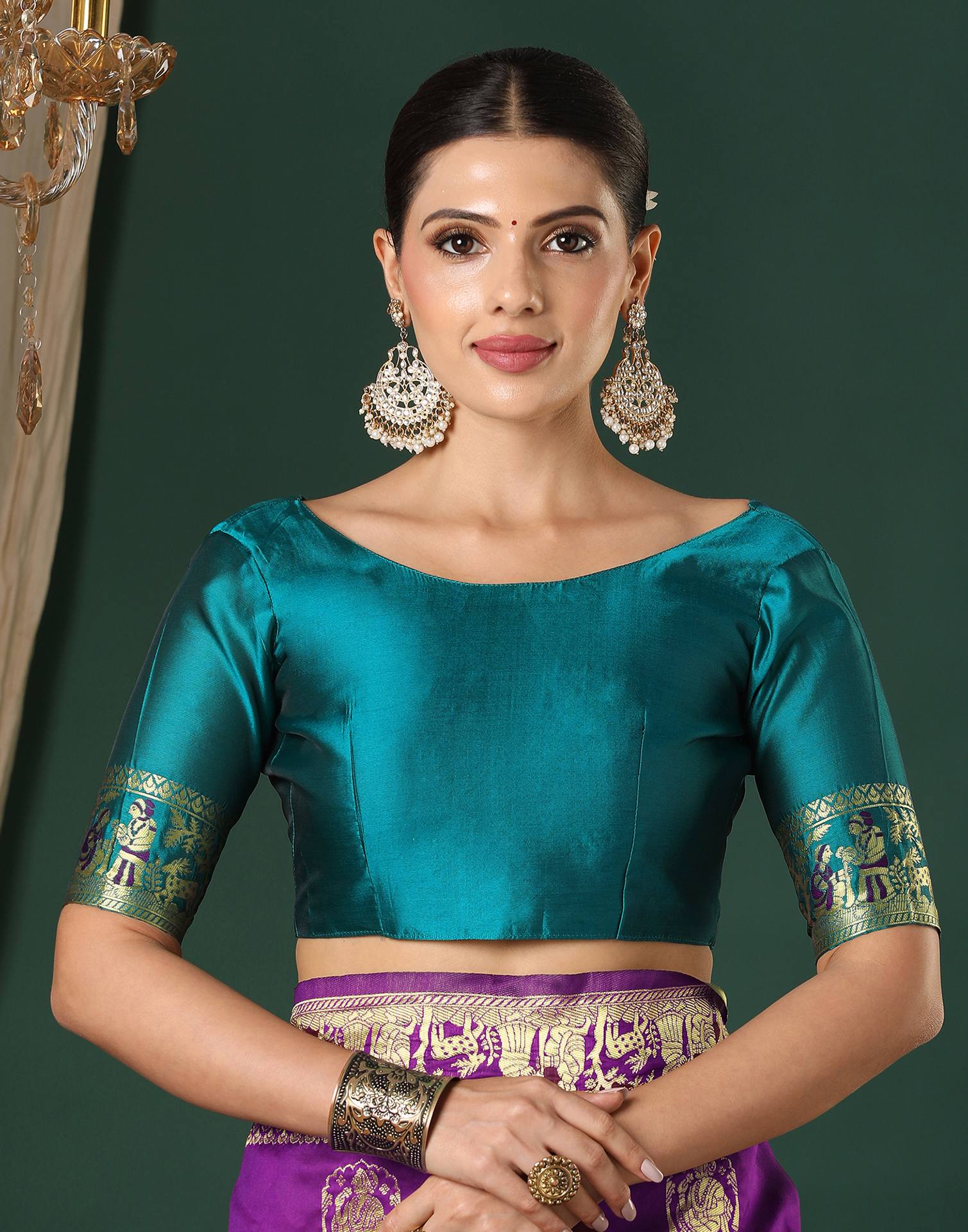 Dark Purple Silk Woven Banarasi Saree