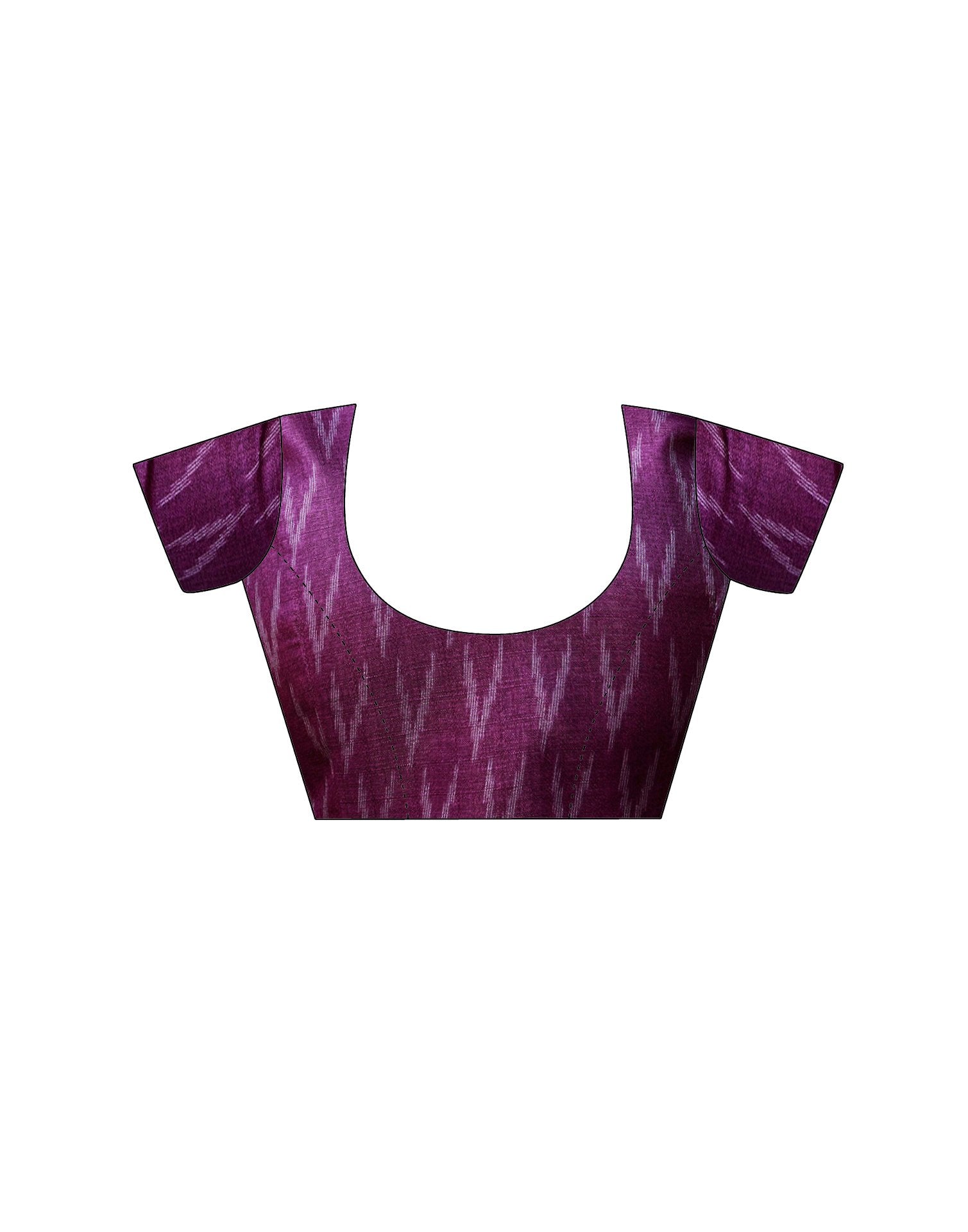 Mauve Cotton Blend Ikkat Printed Saree