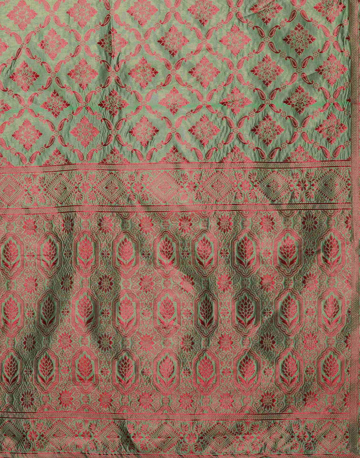 Dusty Green Silk Woven Saree