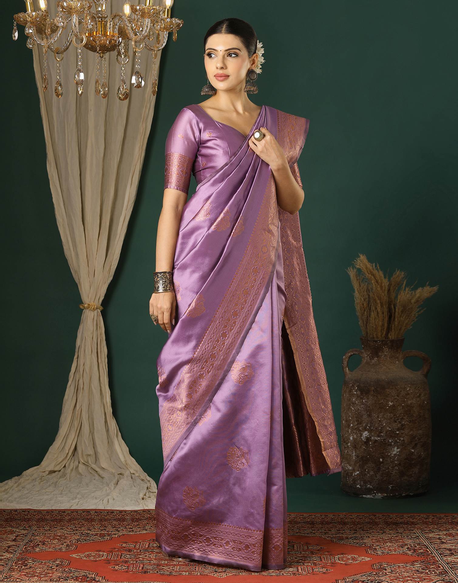 Light Purple Silk Woven Saree