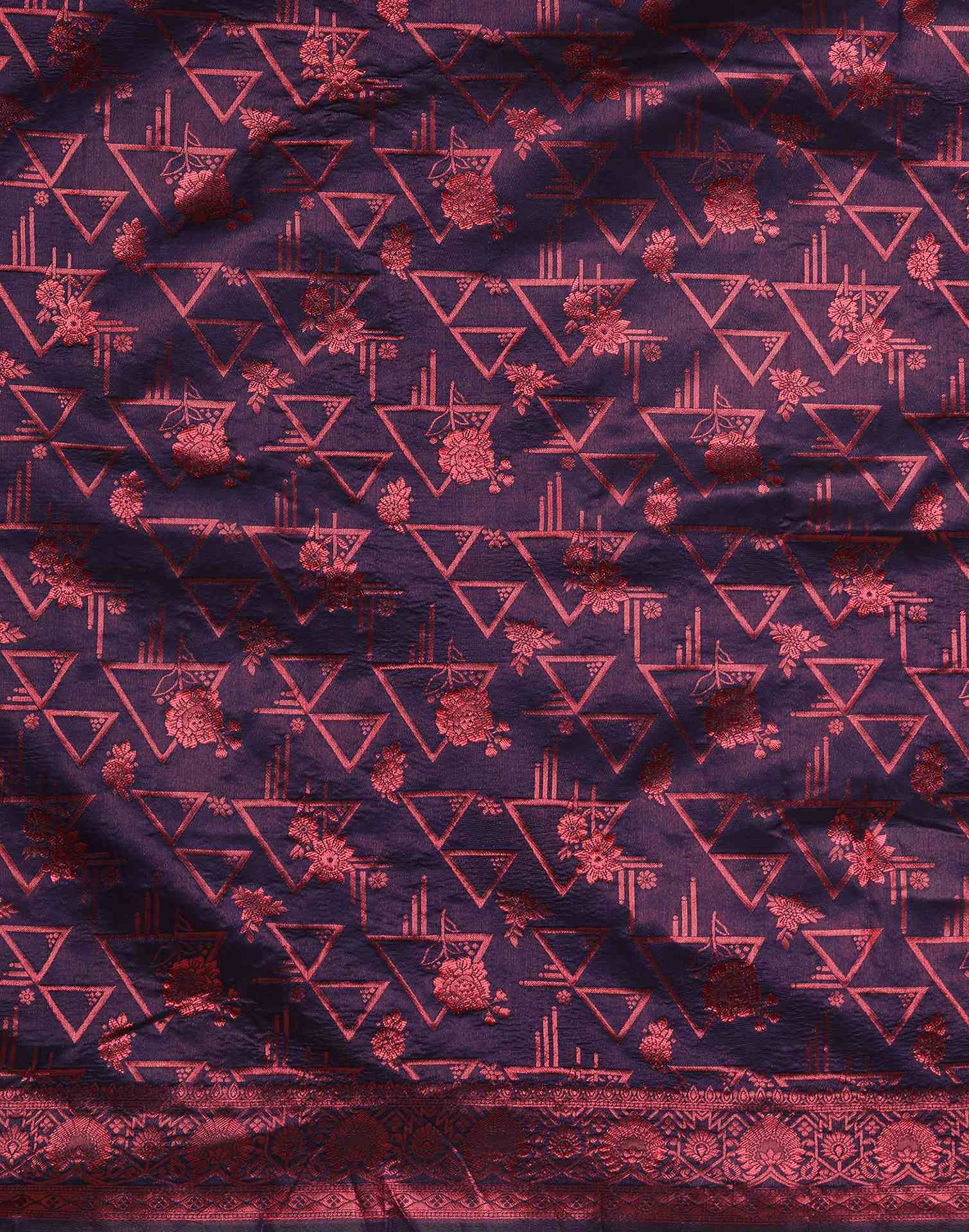 Navy Blue Silk Woven Saree
