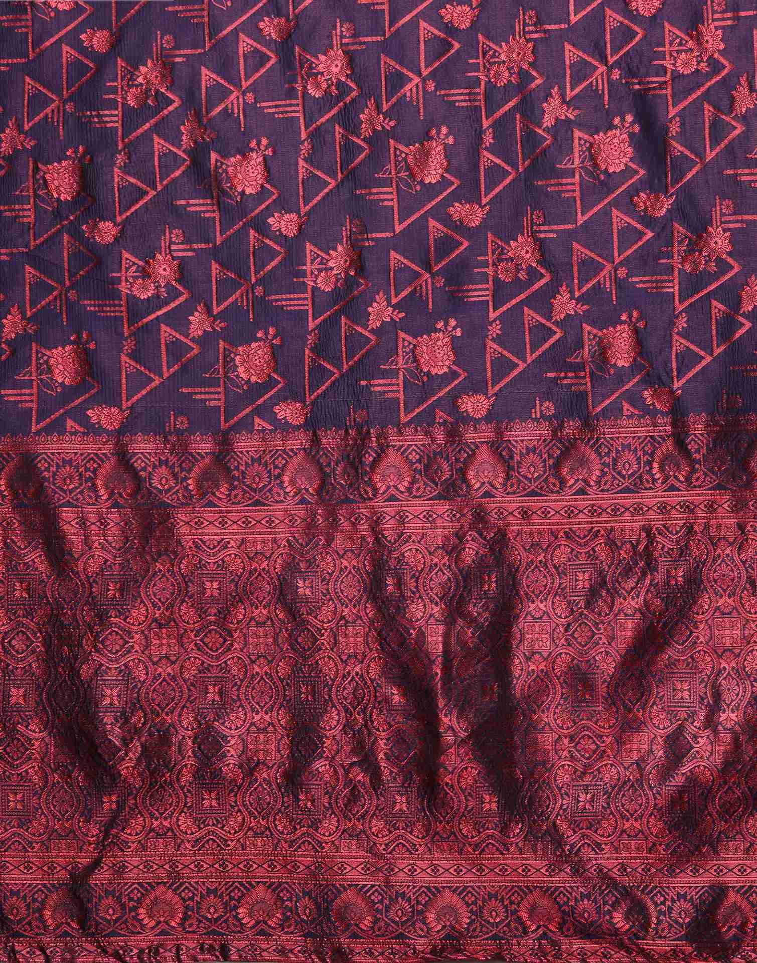 Navy Blue Silk Woven Saree