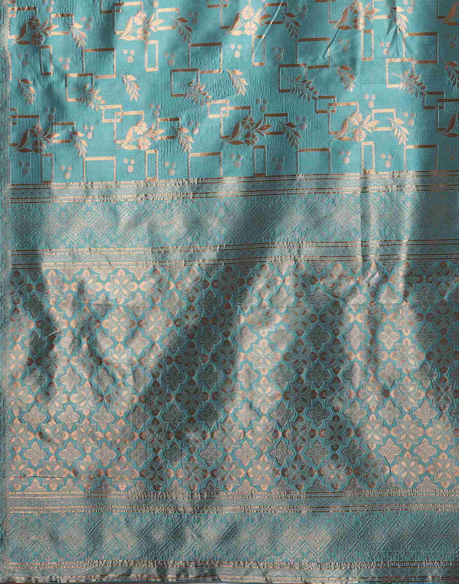 Dusty Blue Silk Woven Saree