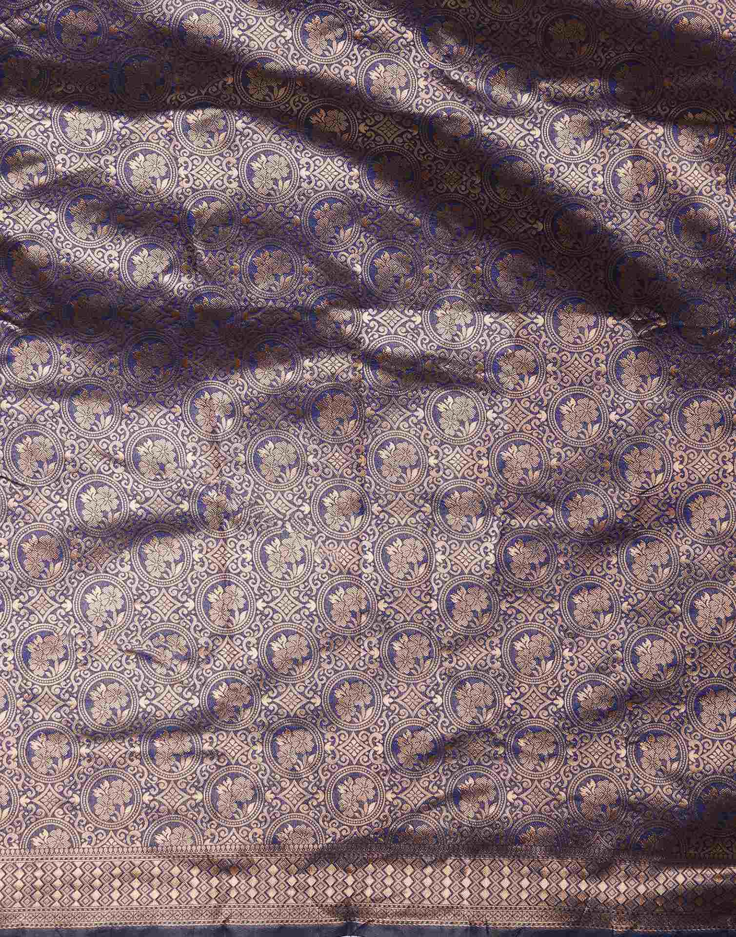 Navy Blue Silk Woven Saree