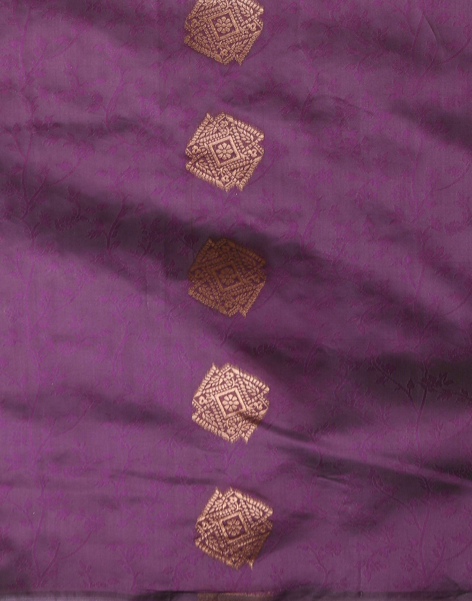 Dark Purple Silk Woven Saree