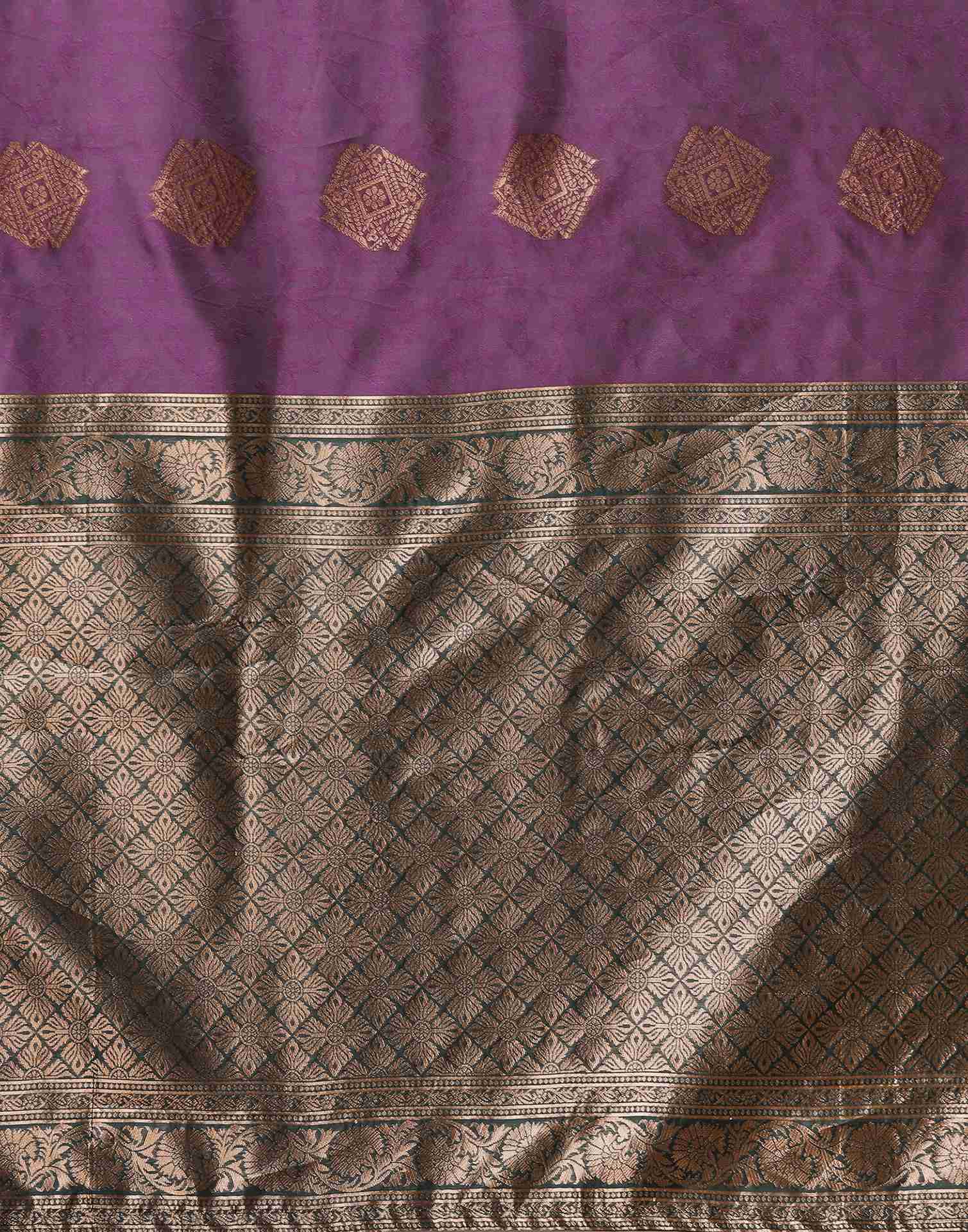 Dark Purple Silk Woven Saree