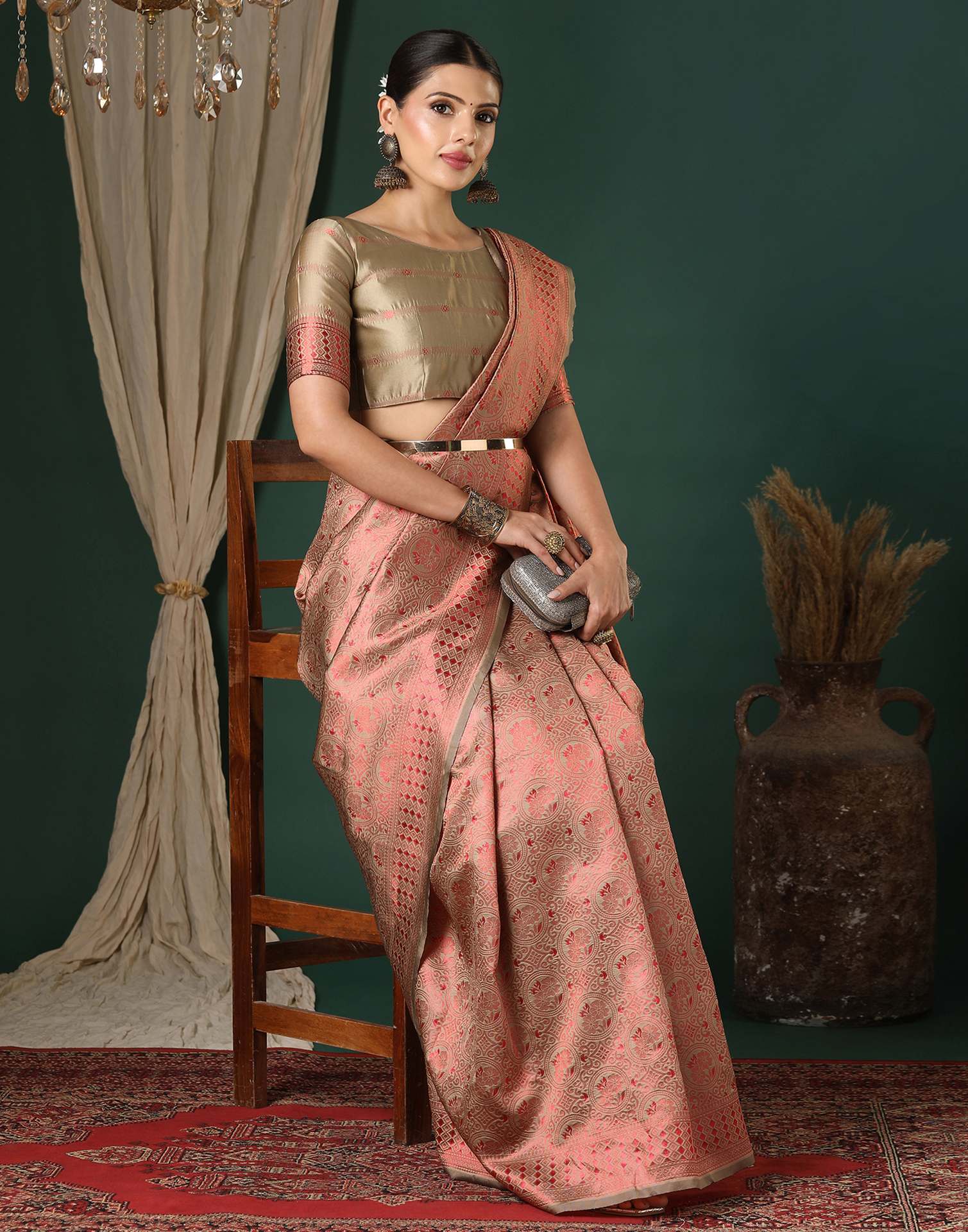 Red Silk Woven Saree