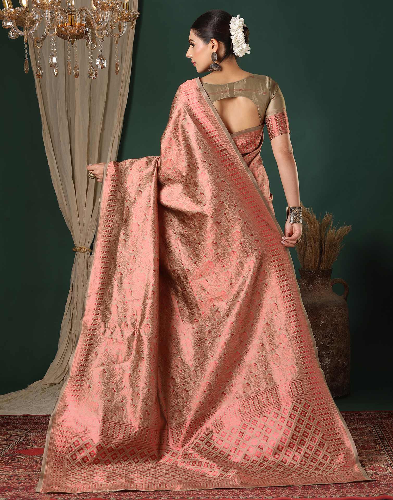 Red Silk Woven Saree