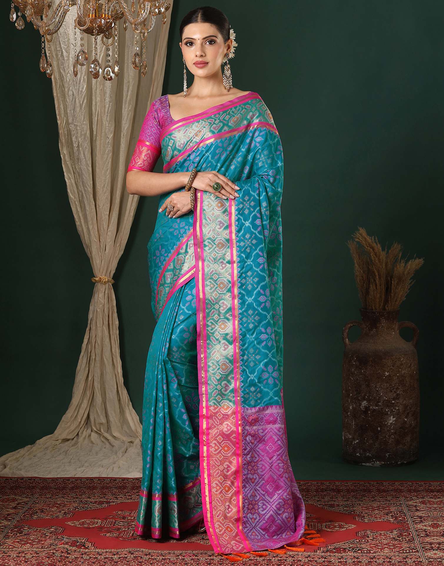 Blue Silk Patola Woven Saree