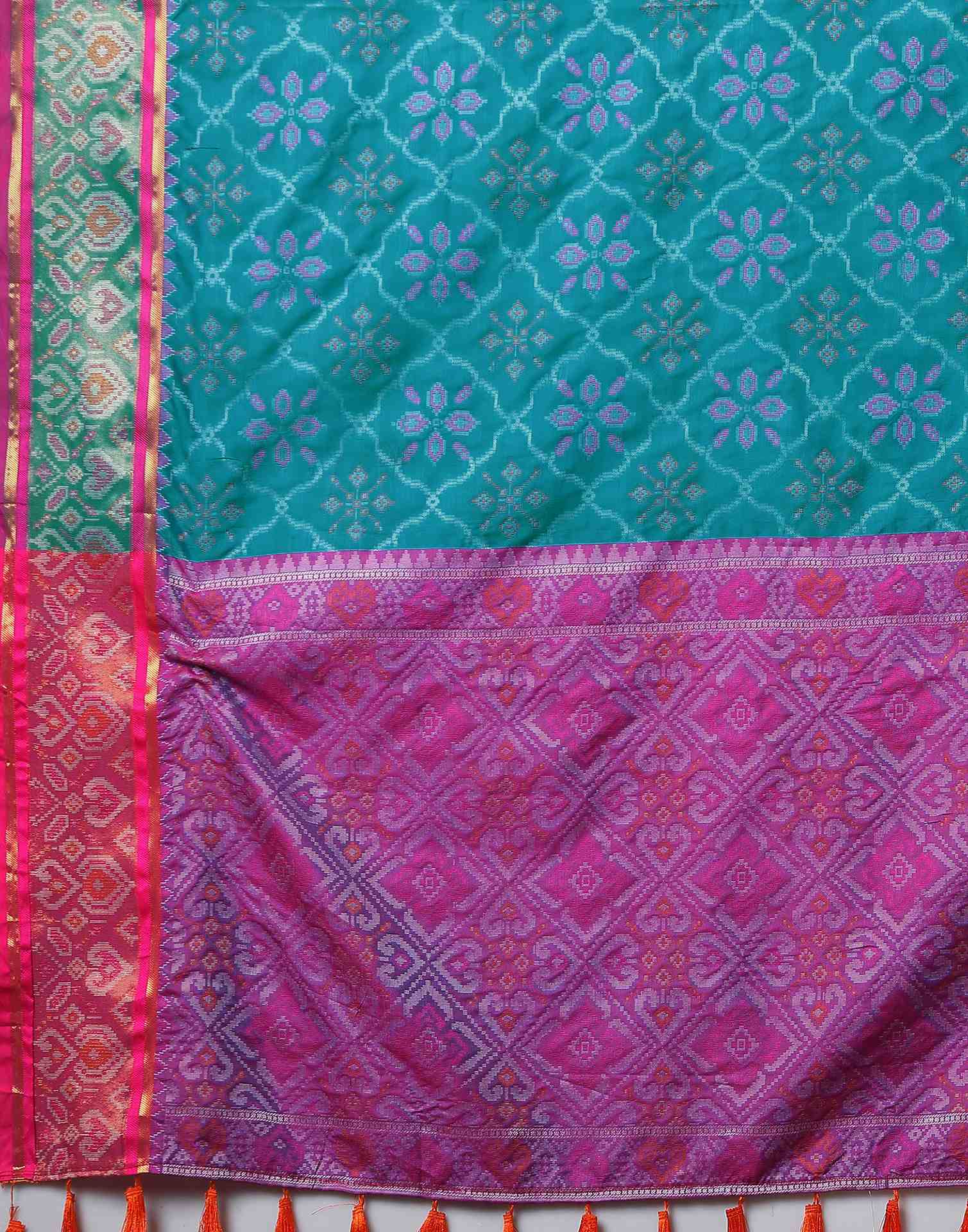 Blue Silk Patola Woven Saree