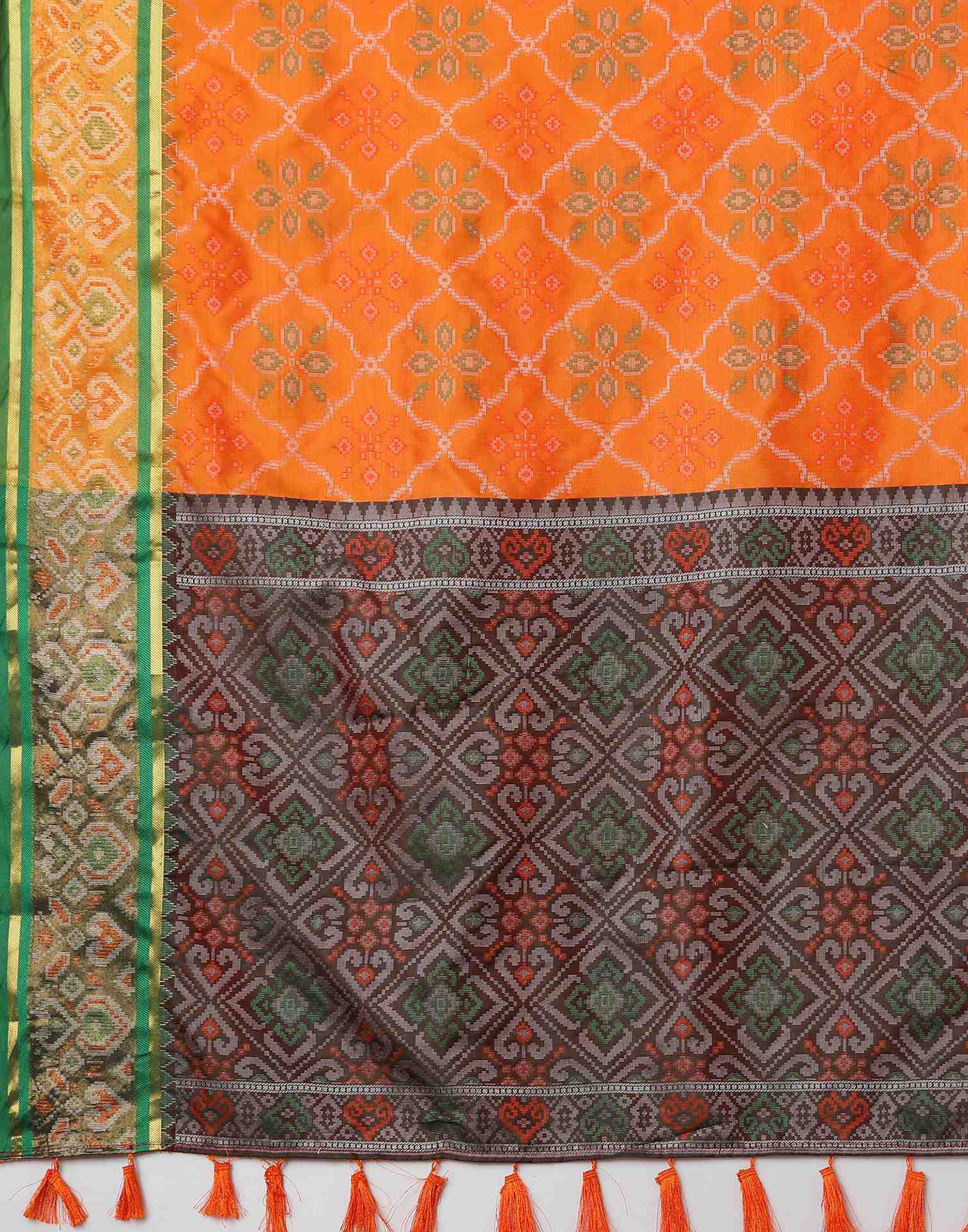 Yellow Silk Patola Woven Saree