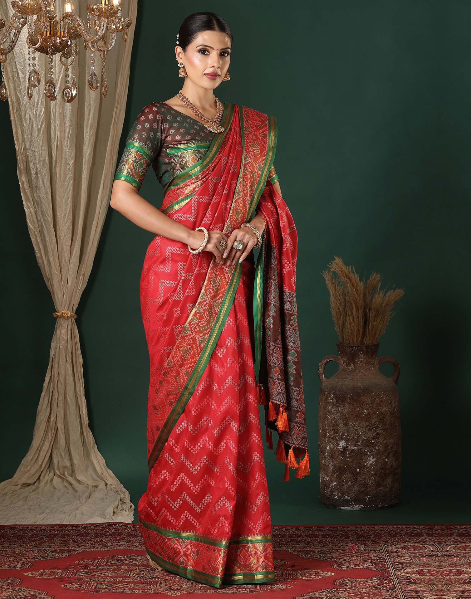 Red Silk Patola Woven Saree