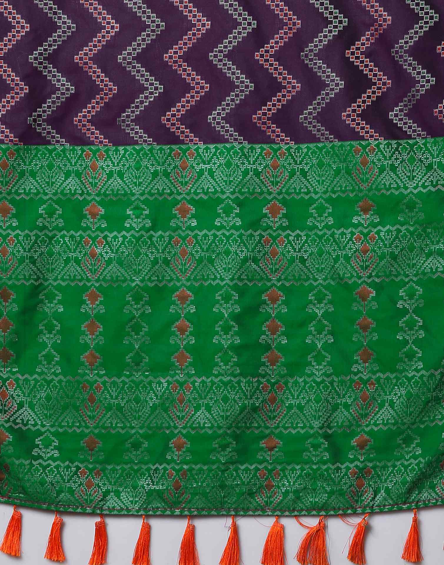Dark Purple Silk Patola Woven Saree