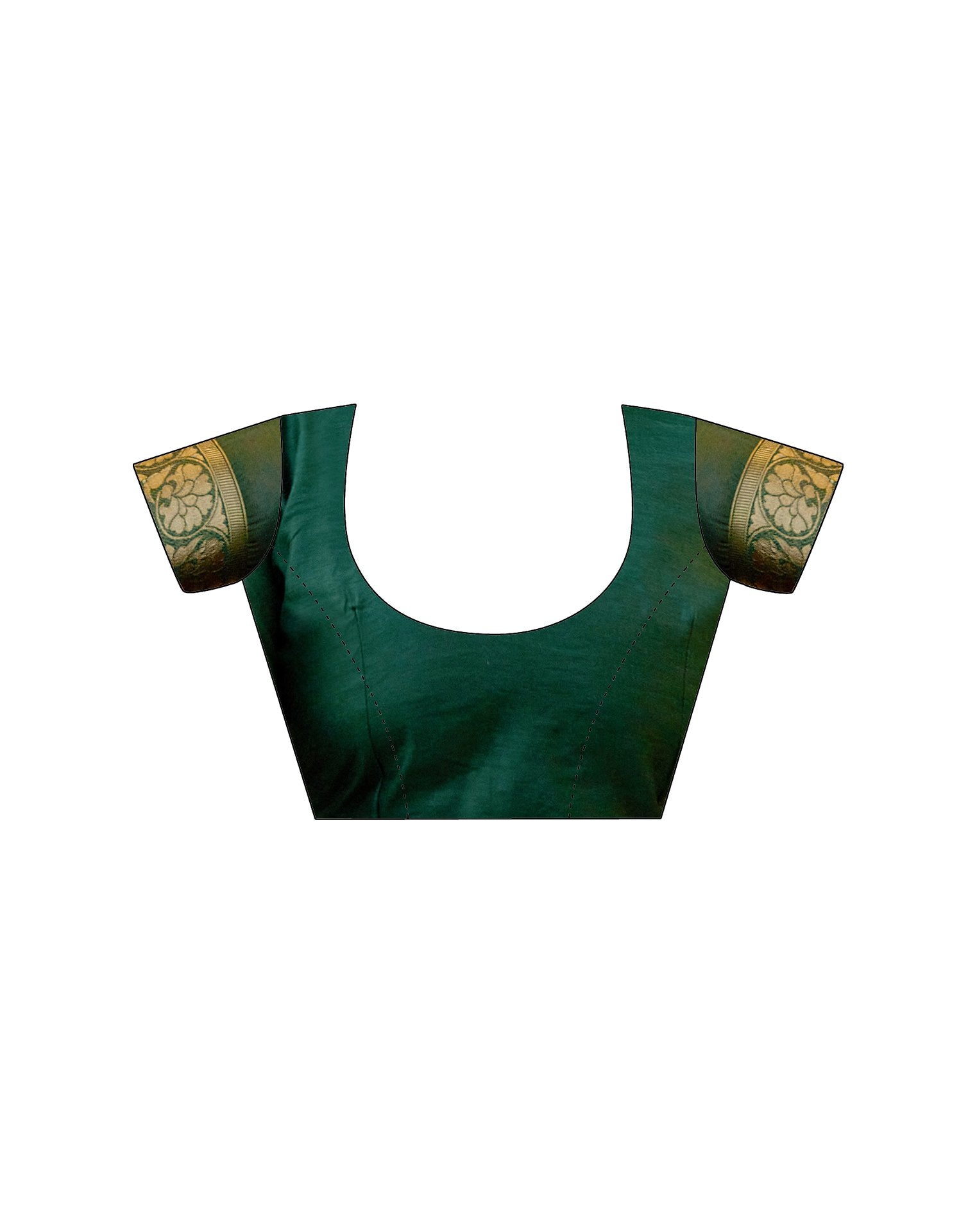 Dark Green Chanderi Woven Saree