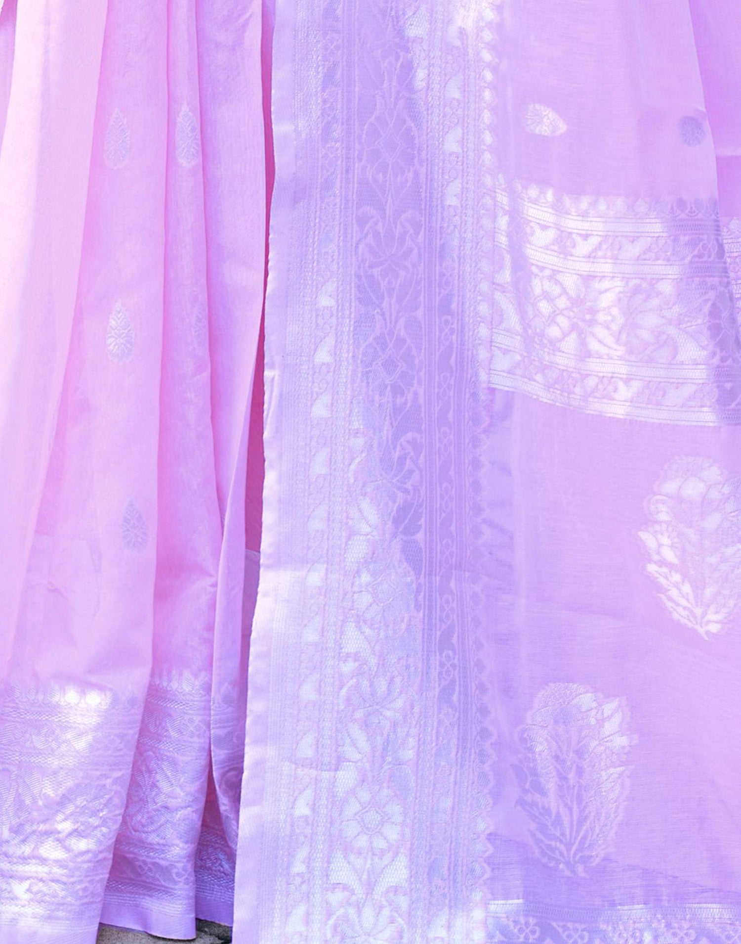 Light Purple Chanderi Woven Saree