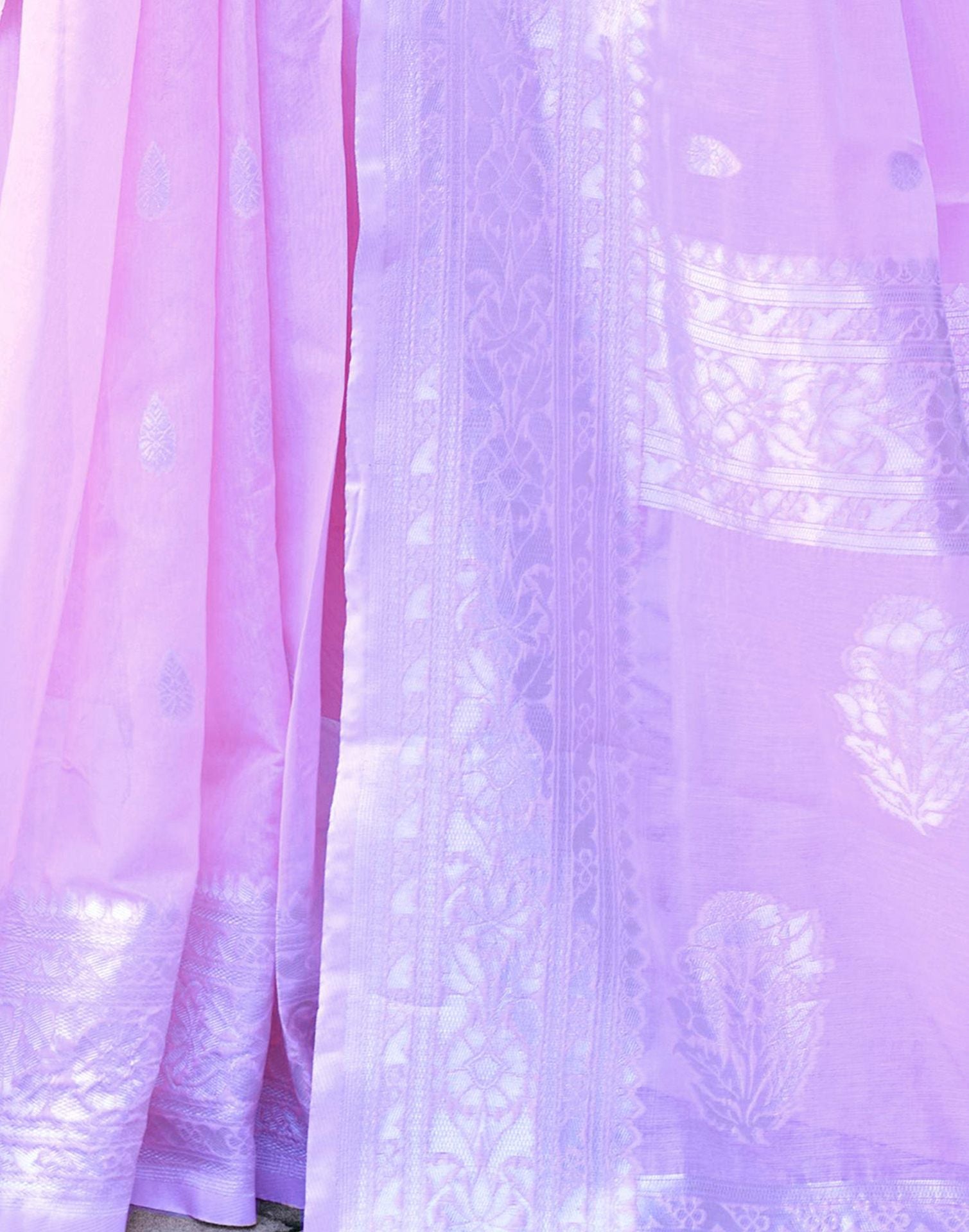 Light Purple Chanderi Woven Saree
