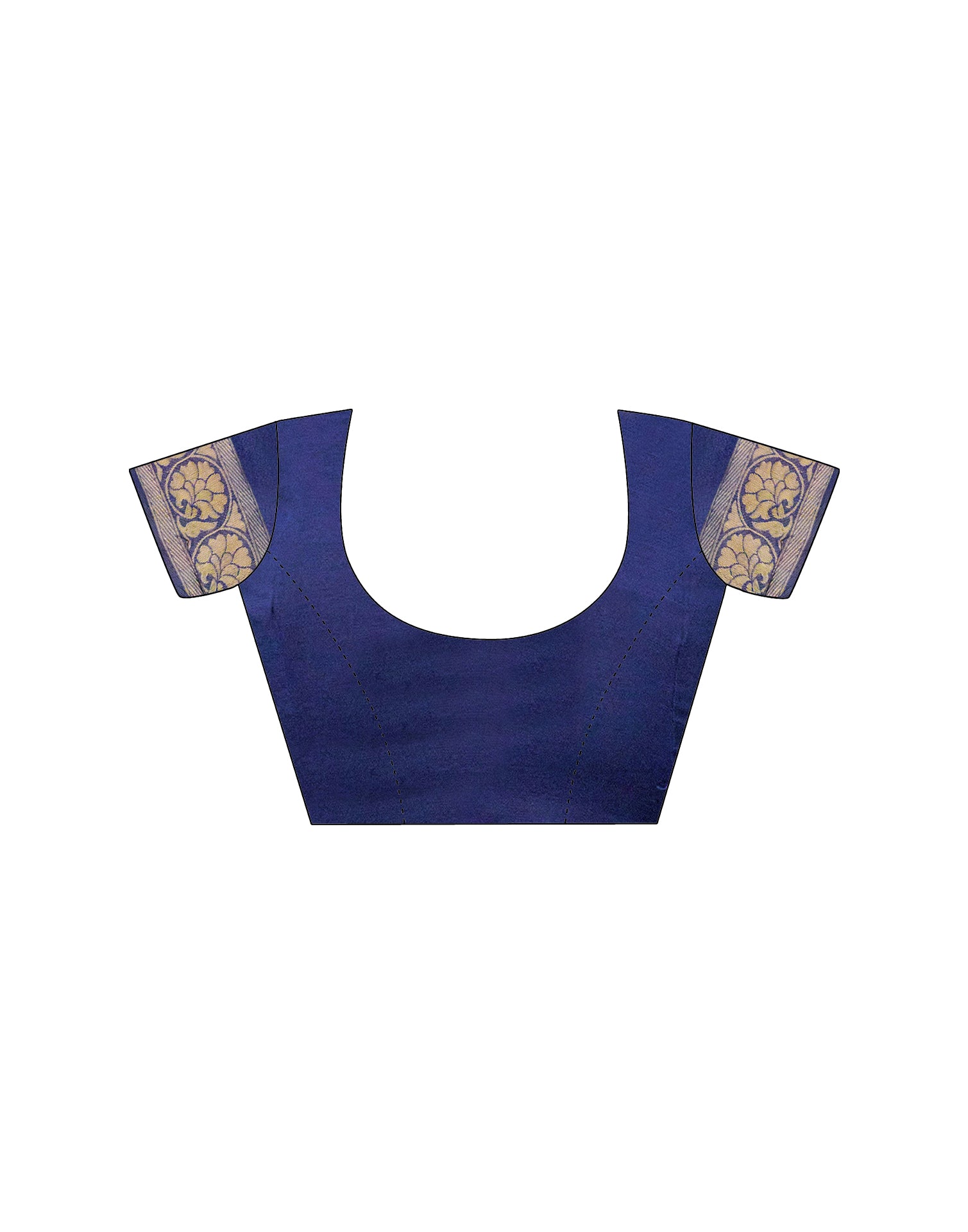 Navy Blue Chanderi Woven Saree