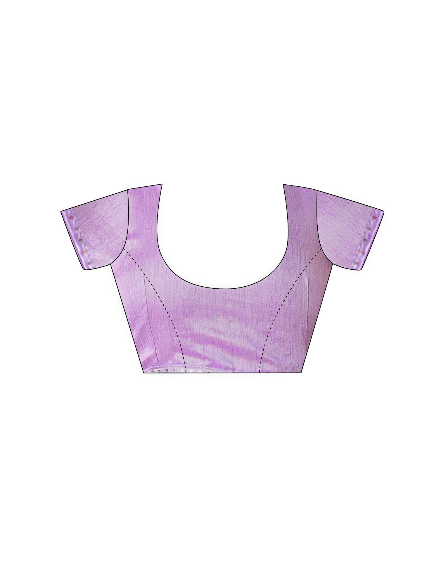 Lavender Georgette Woven Stripe Floral Printed Saree