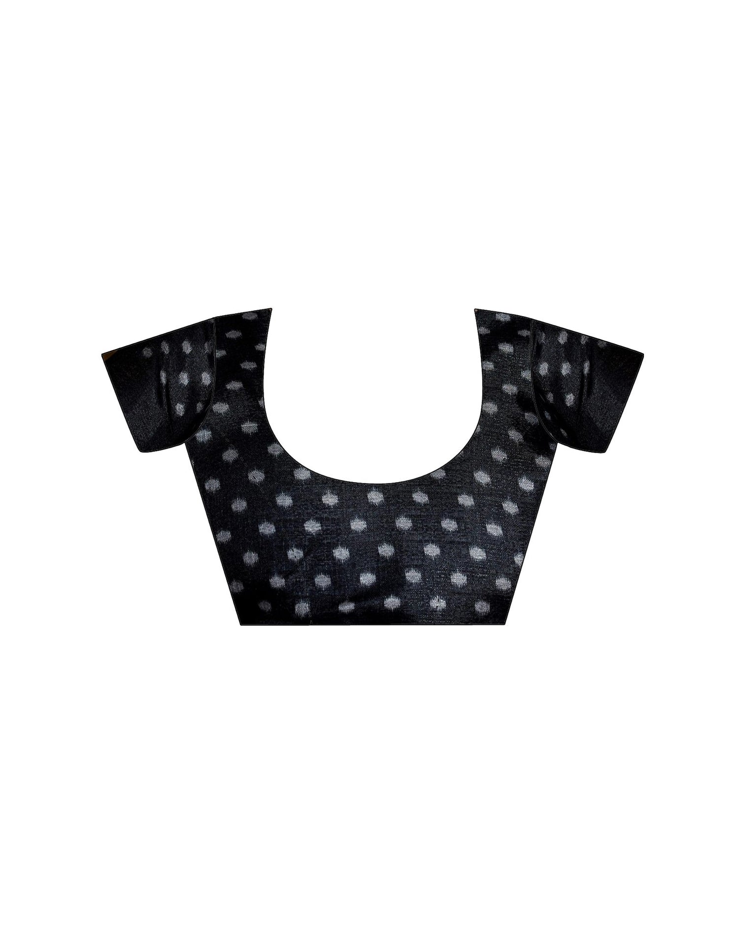 Black Cotton Blend Ikkat Printed Saree