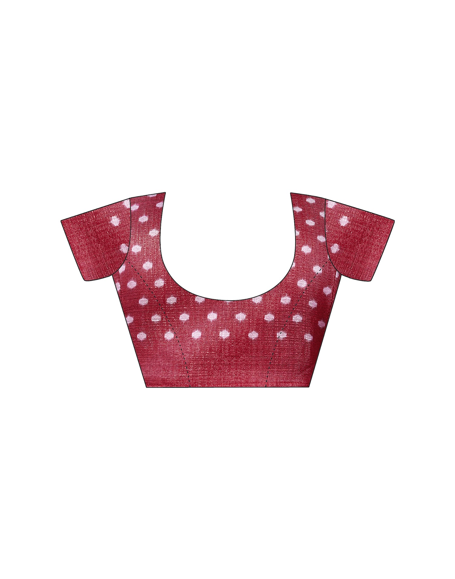 Red Cotton Blend Ikkat Printed Saree