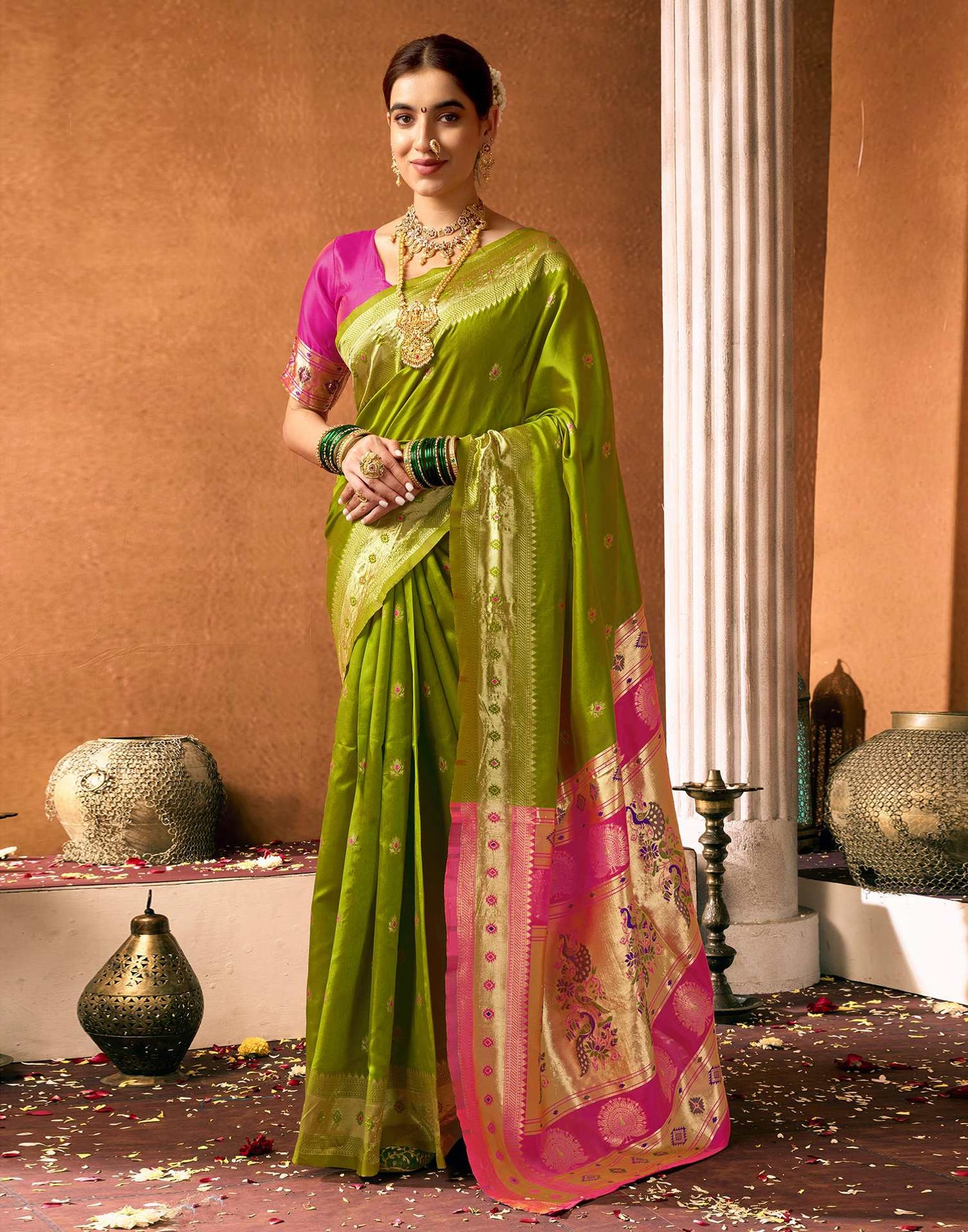 Green Silk Woven Paithani Saree