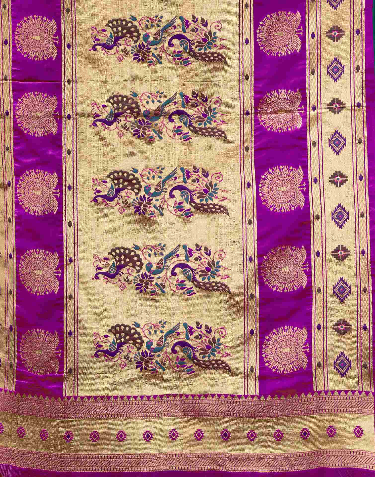 Teal Green Silk Woven Paithani Saree