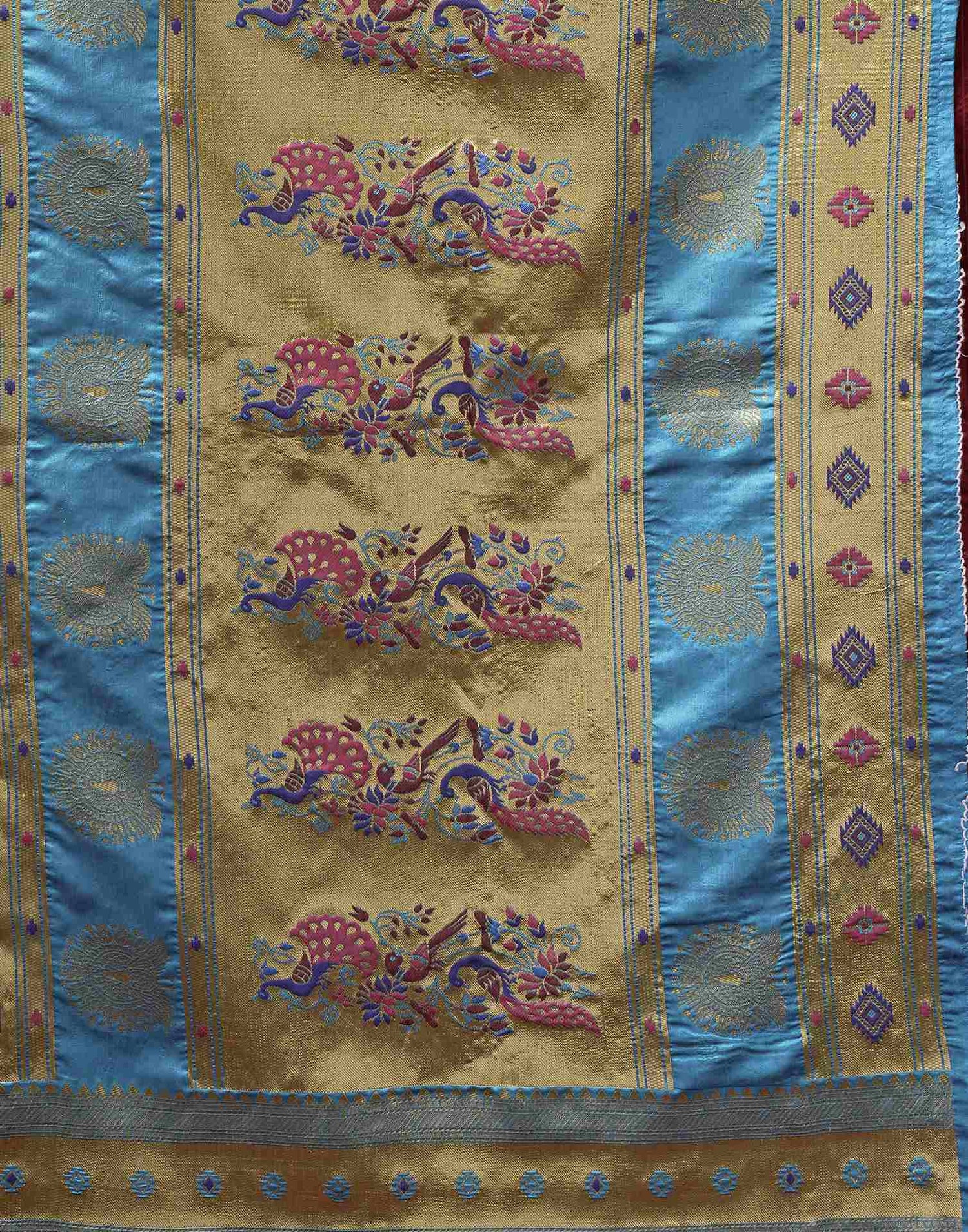 Maroon Silk Woven Paithani Saree