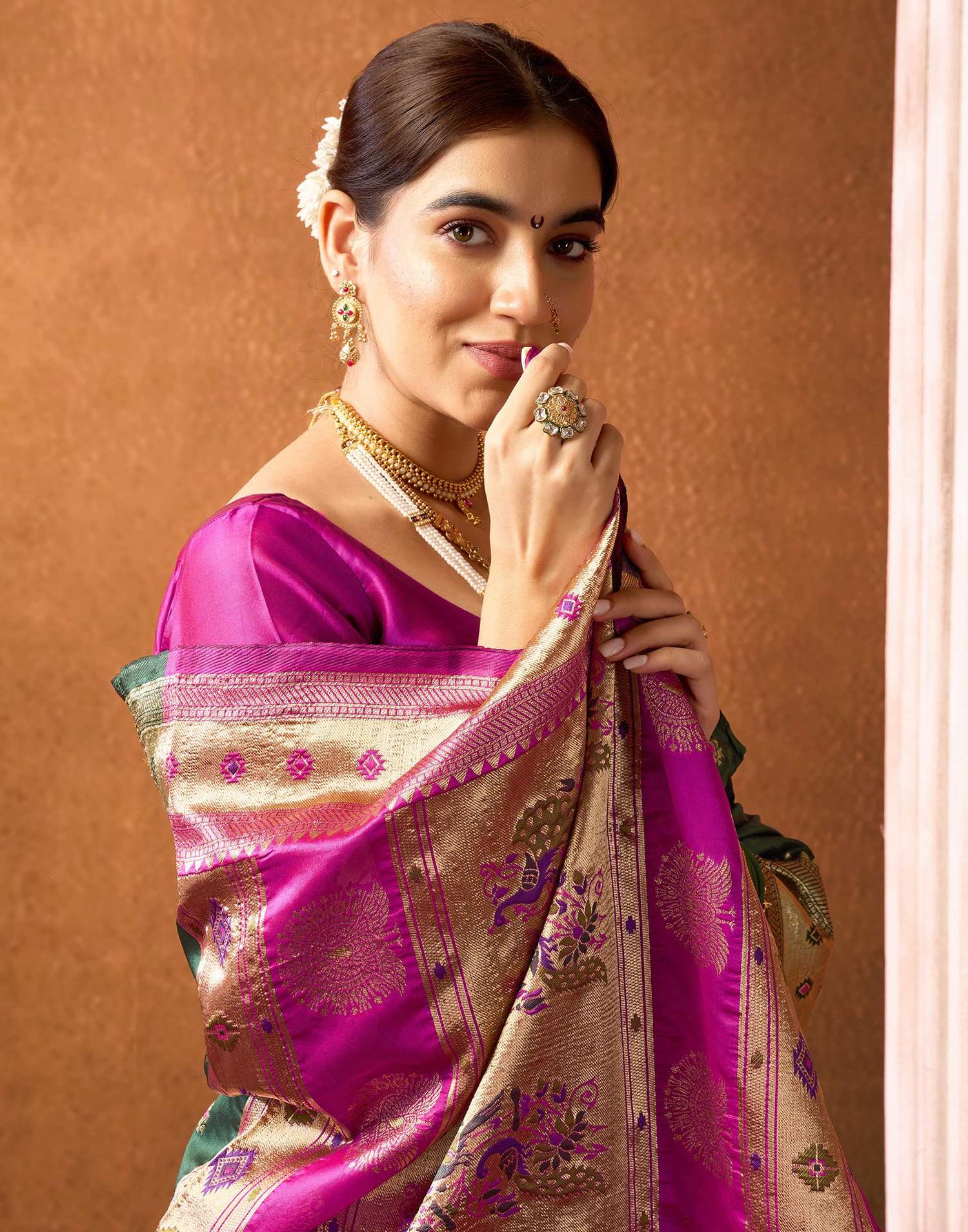 Dark Green Silk Woven Paithani Saree