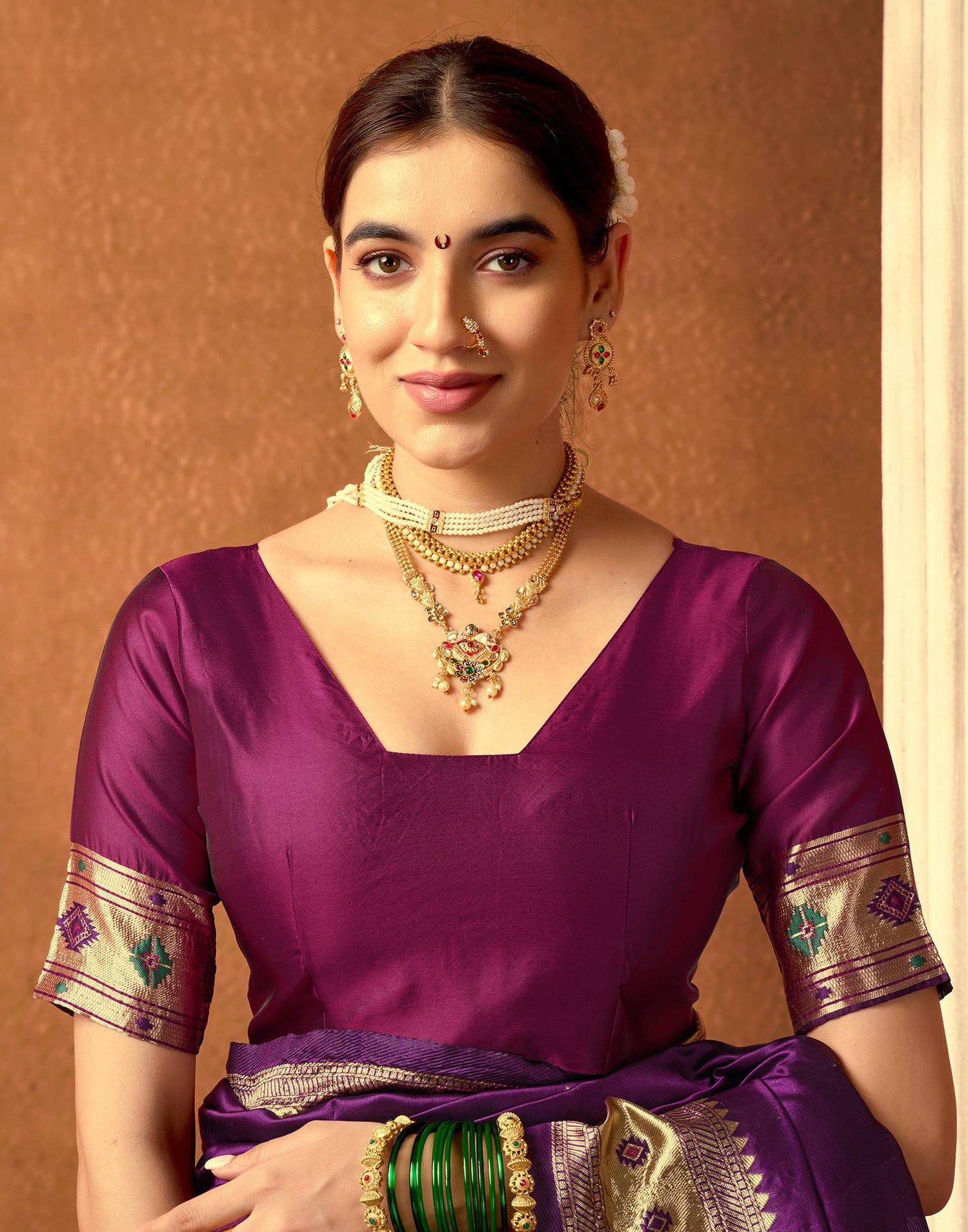 Dark Purple Silk Woven Paithani Saree