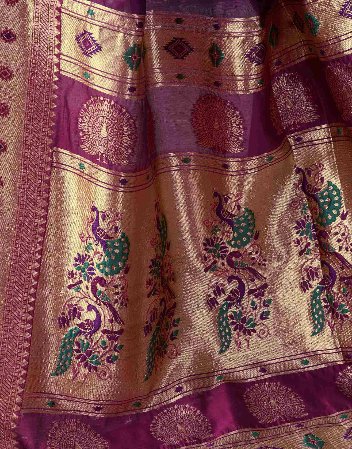 Dark Purple Silk Woven Paithani Saree