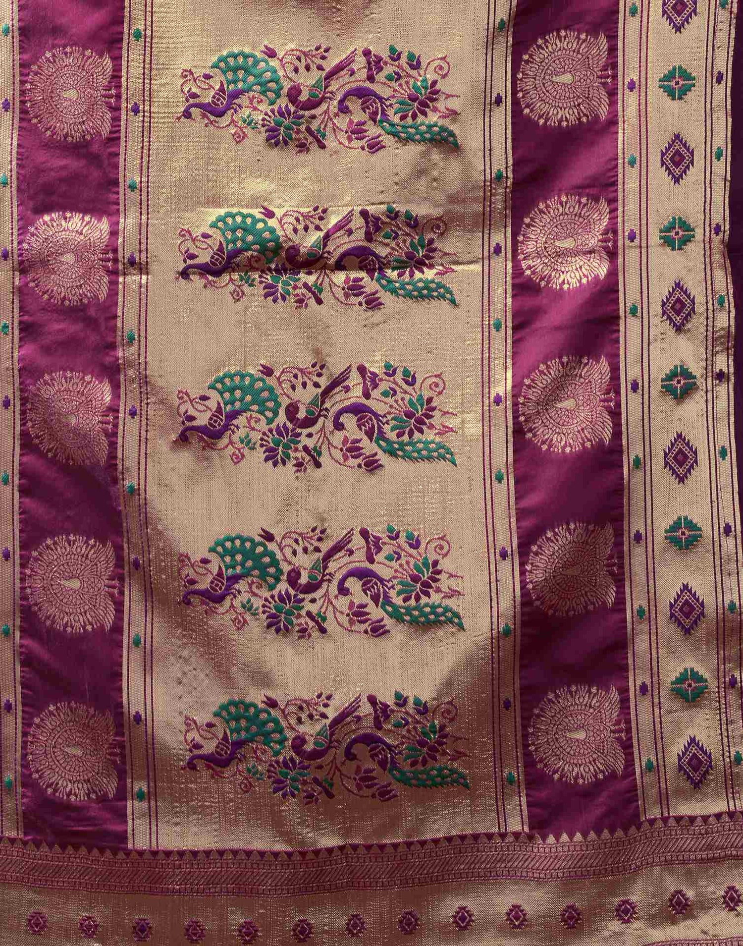 Dark Purple Silk Woven Paithani Saree