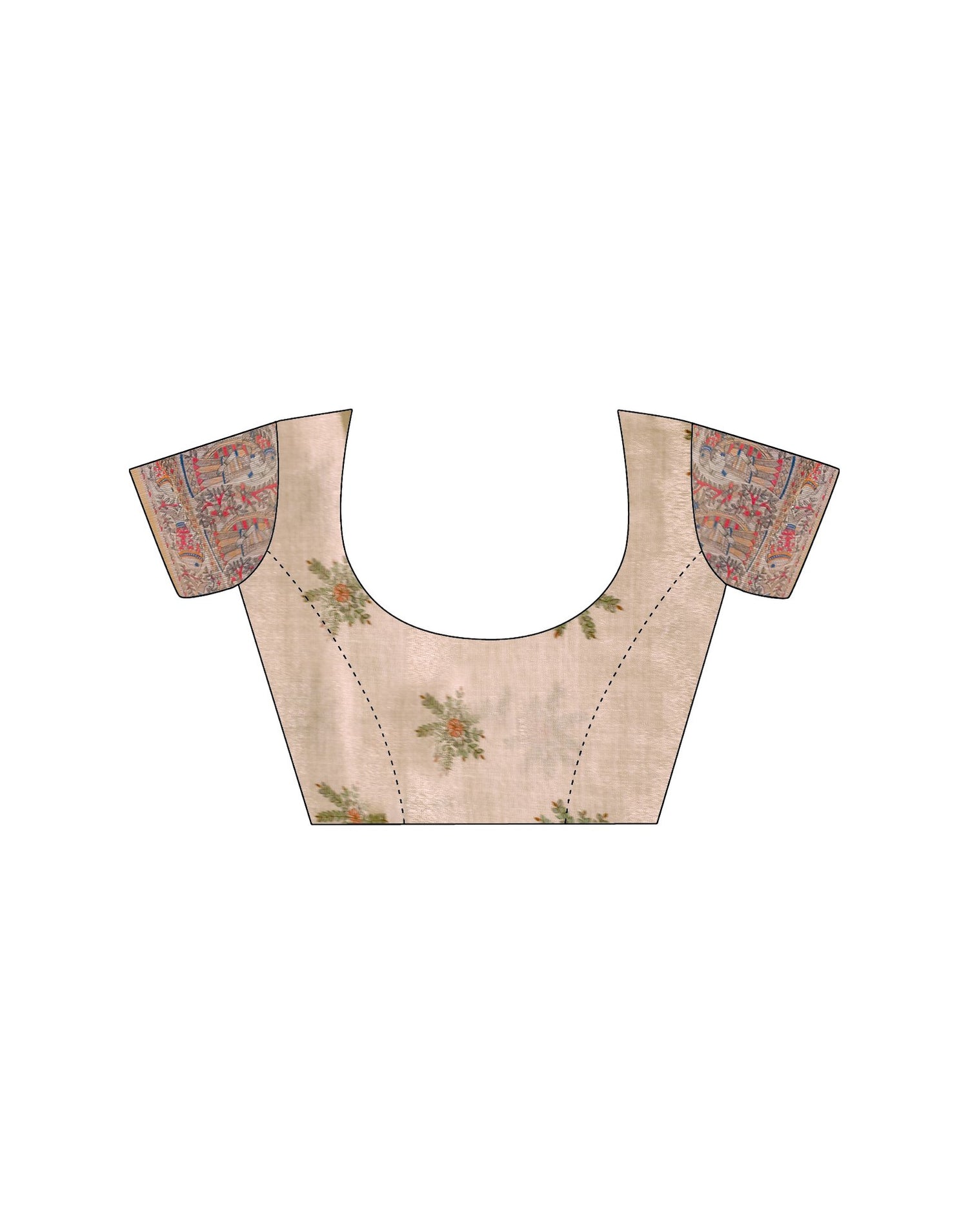 Beige Linen Printed Saree