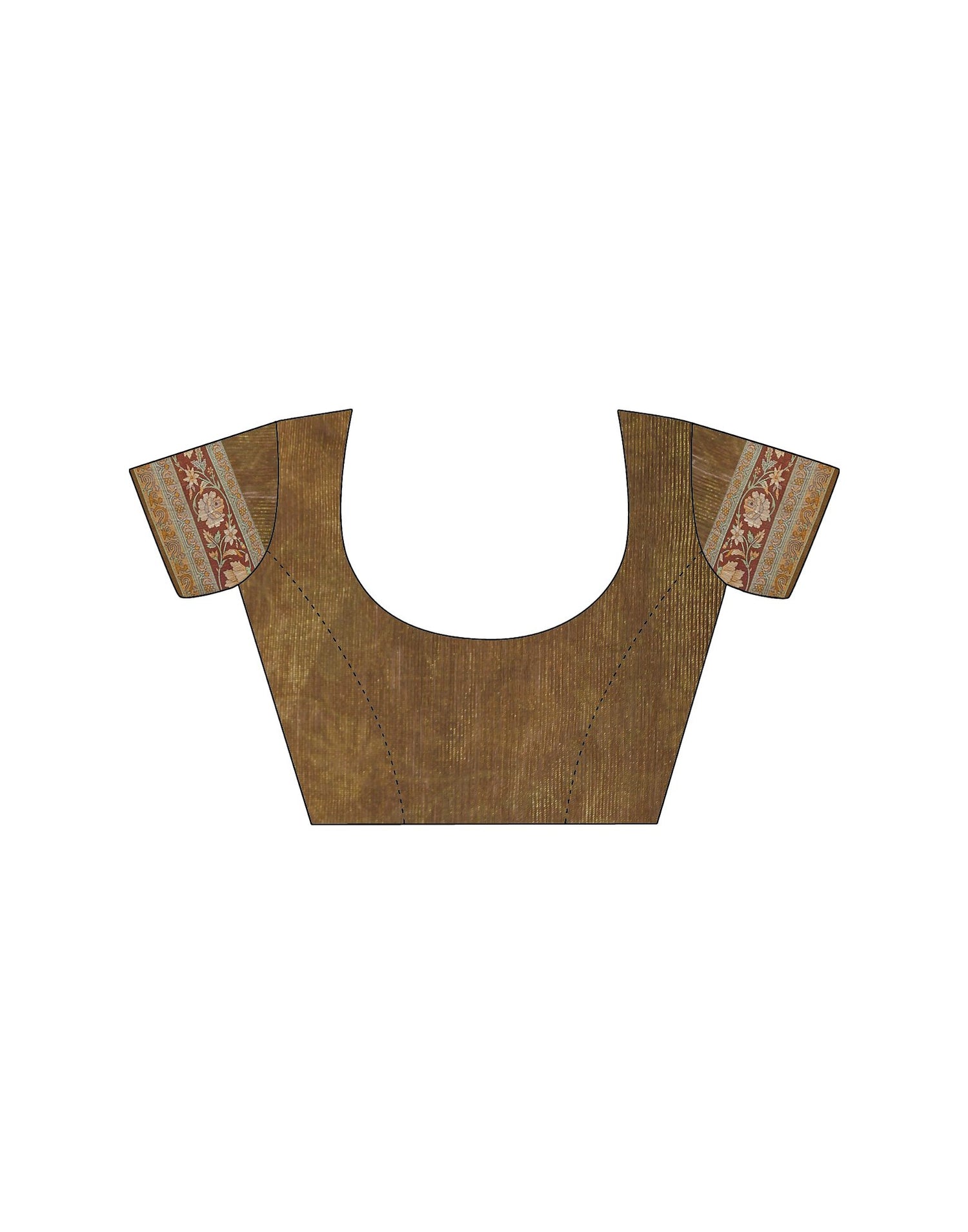 Chestnut Brown Linen Floral Printed Saree