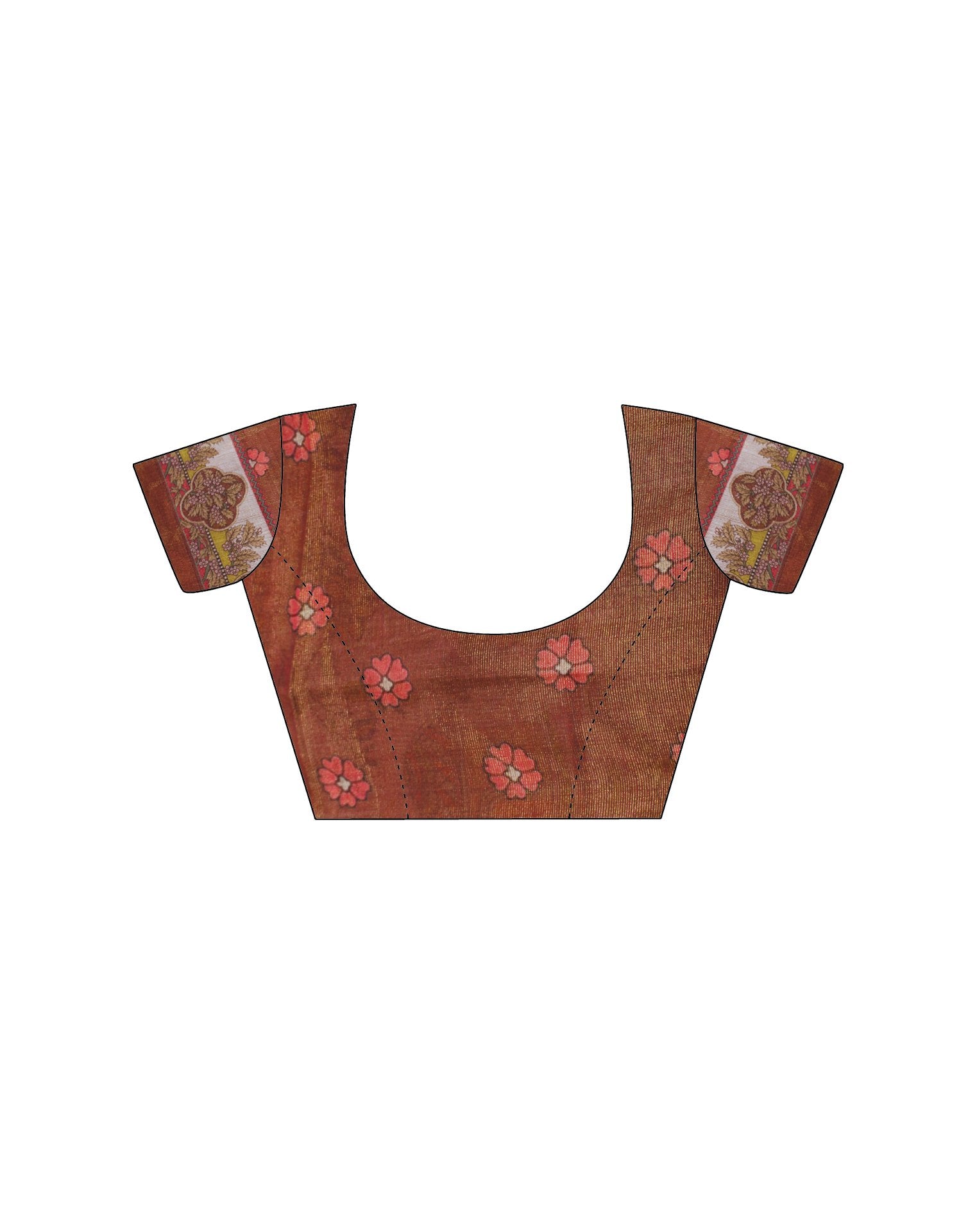 Brown Linen Kalamkari Saree