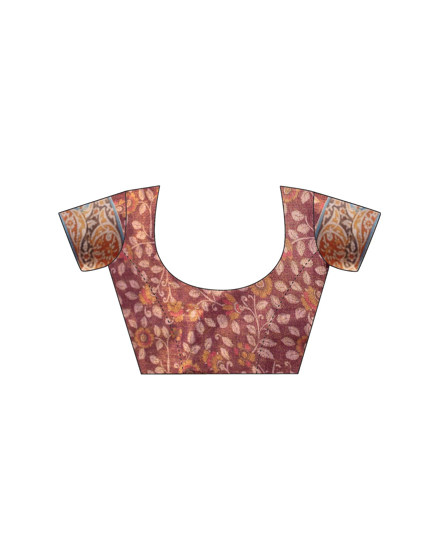 Dusty Wine Linen Kalamkari Saree