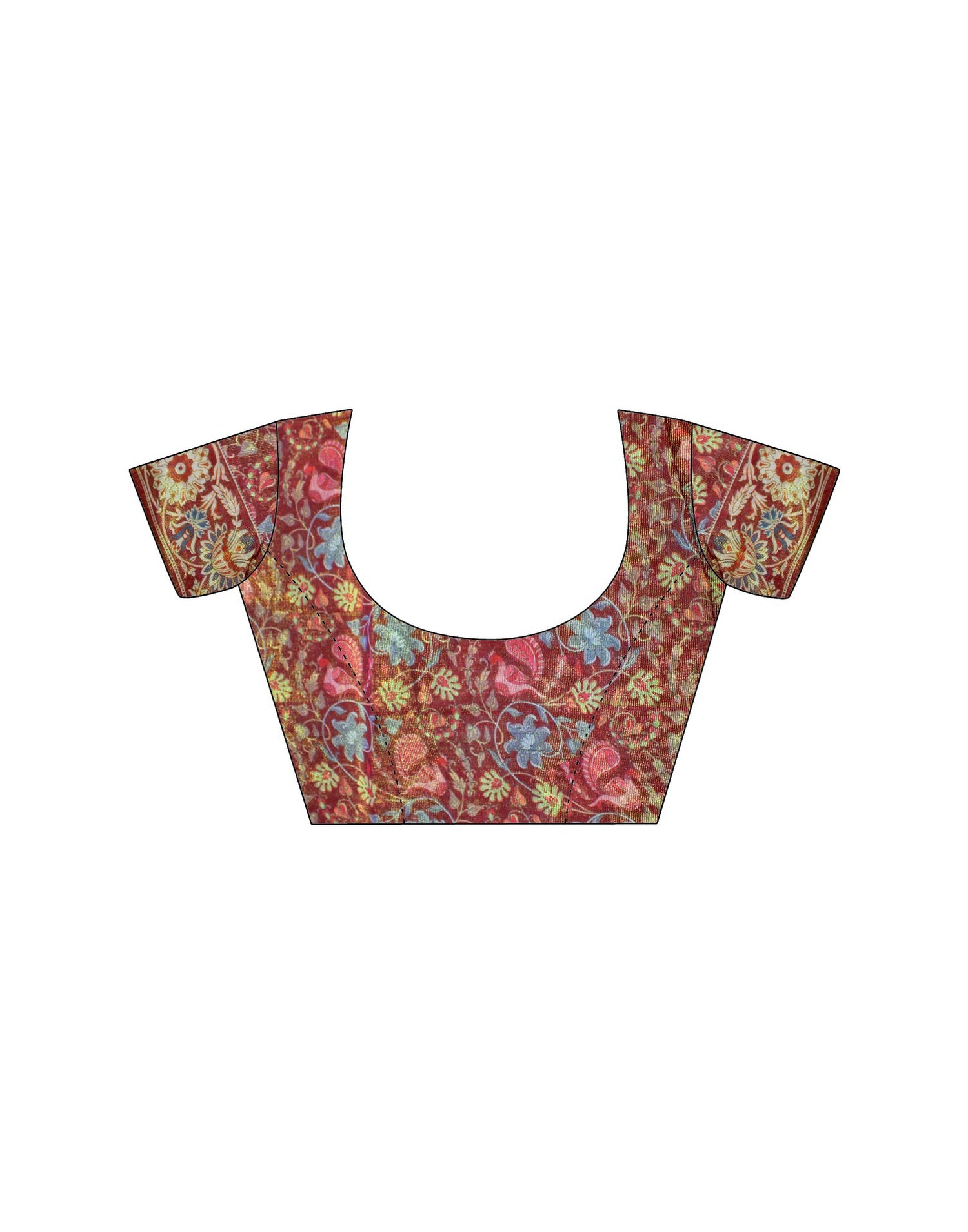 Cream Linen Printed Saree