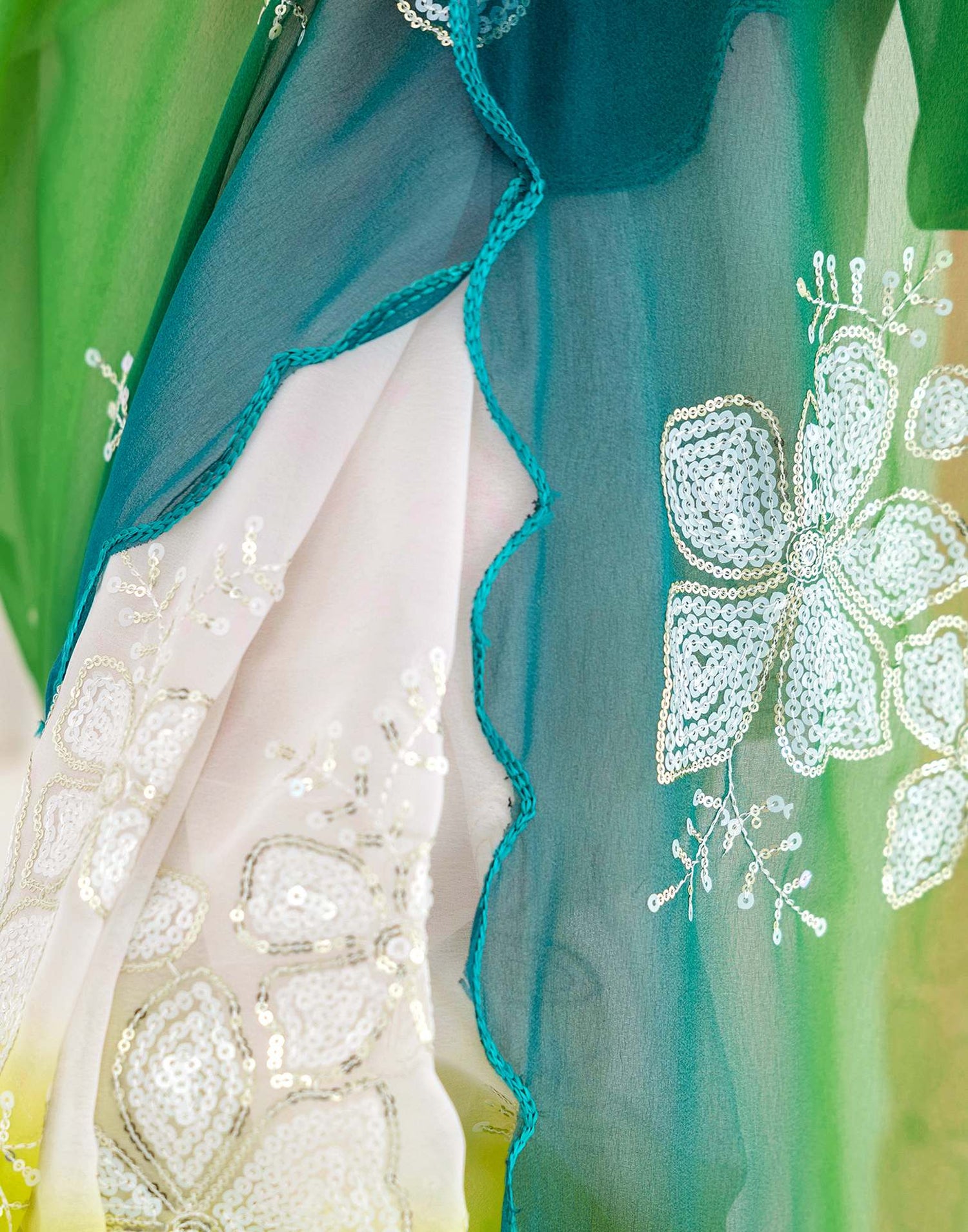 Pink Georgette Sequence Embroidery Saree