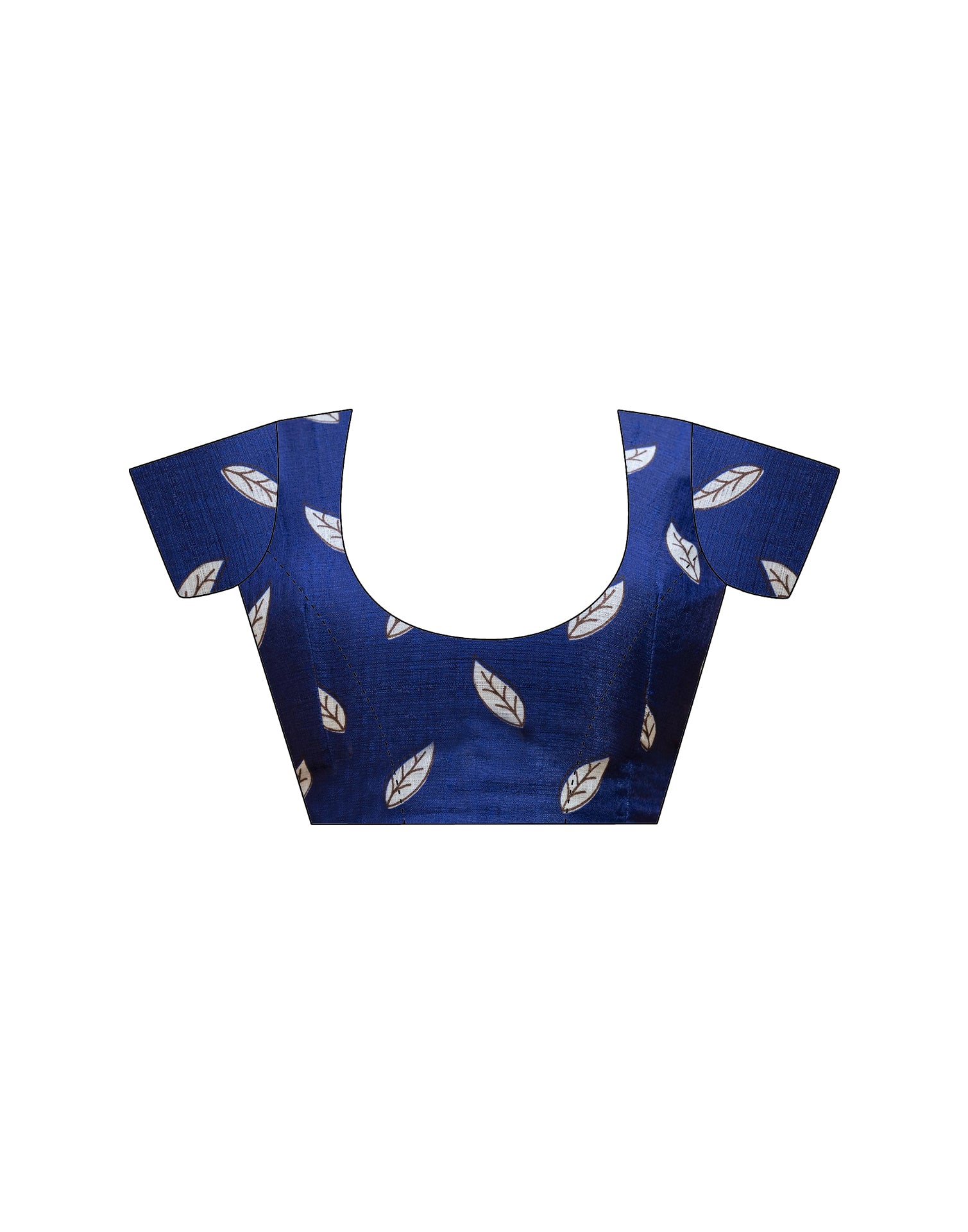 Navy Blue Cotton Blend Floral printed Saree