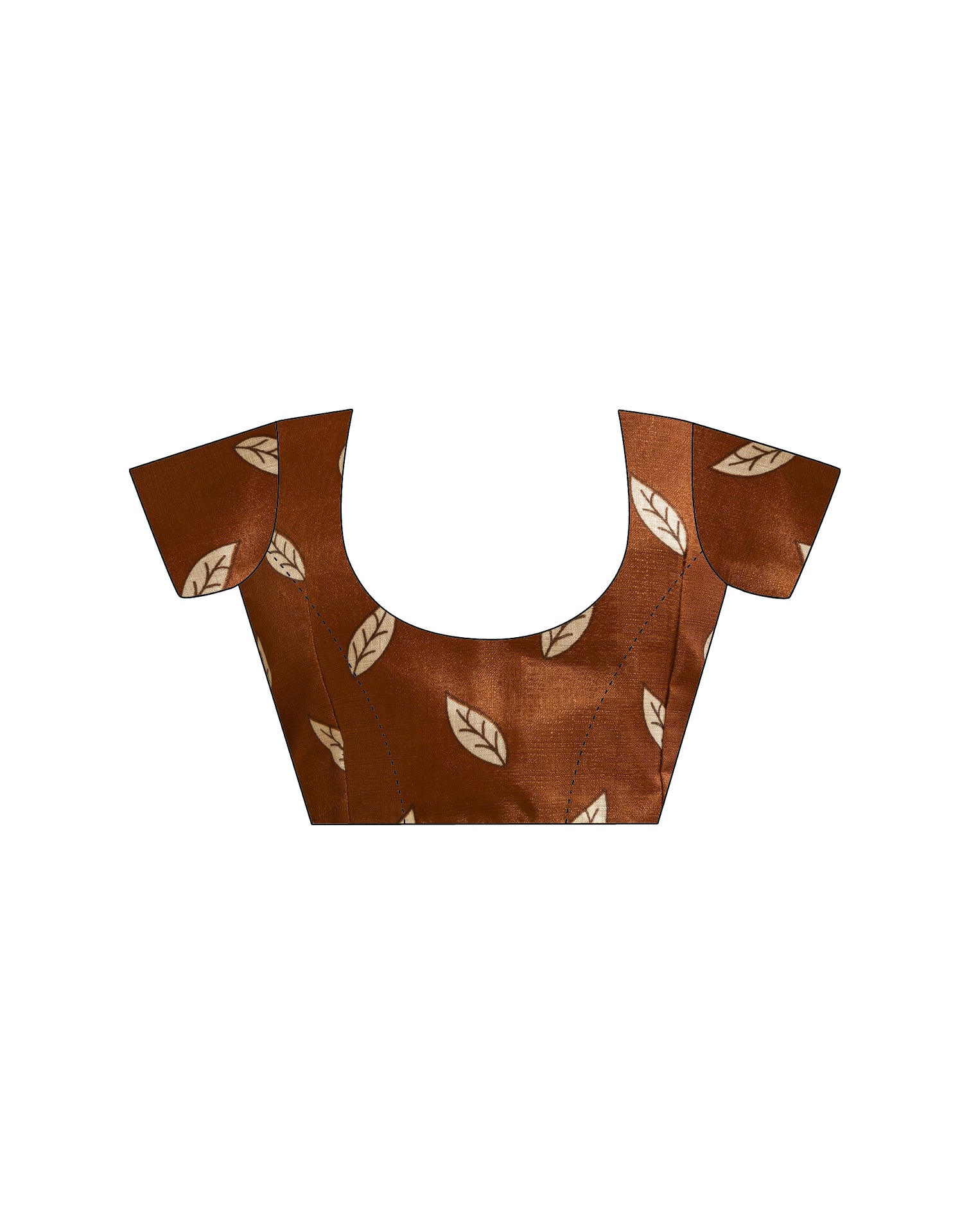 Rust Brown Cotton Blend Floral printed Saree