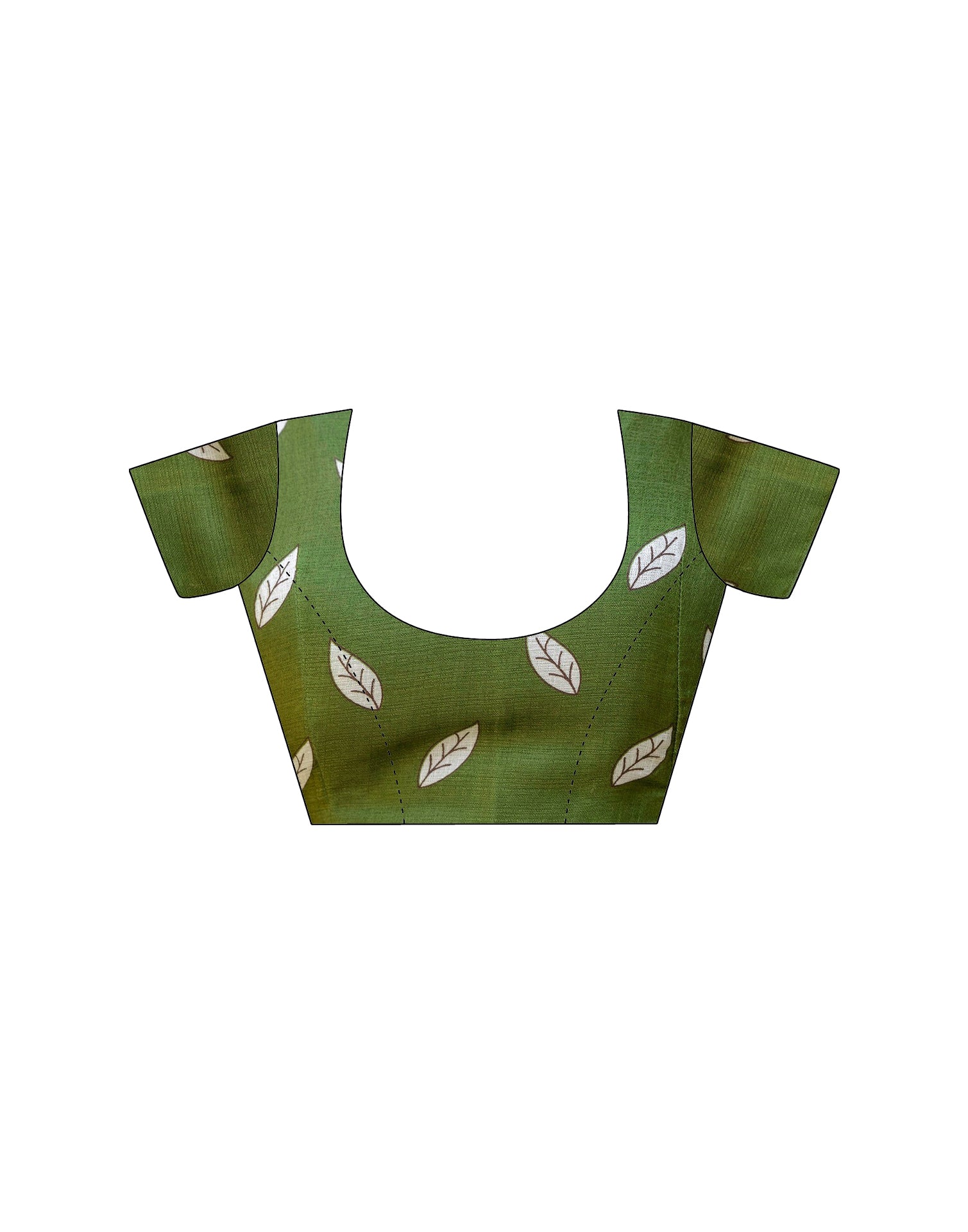Green Cotton Blend Floral printed Saree