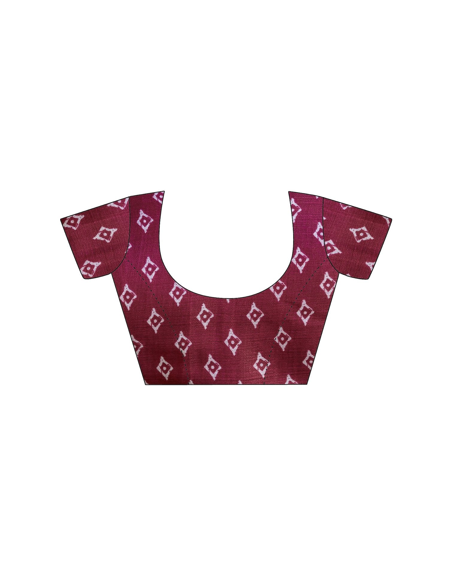 Maroon Cotton Blend Printed Saree