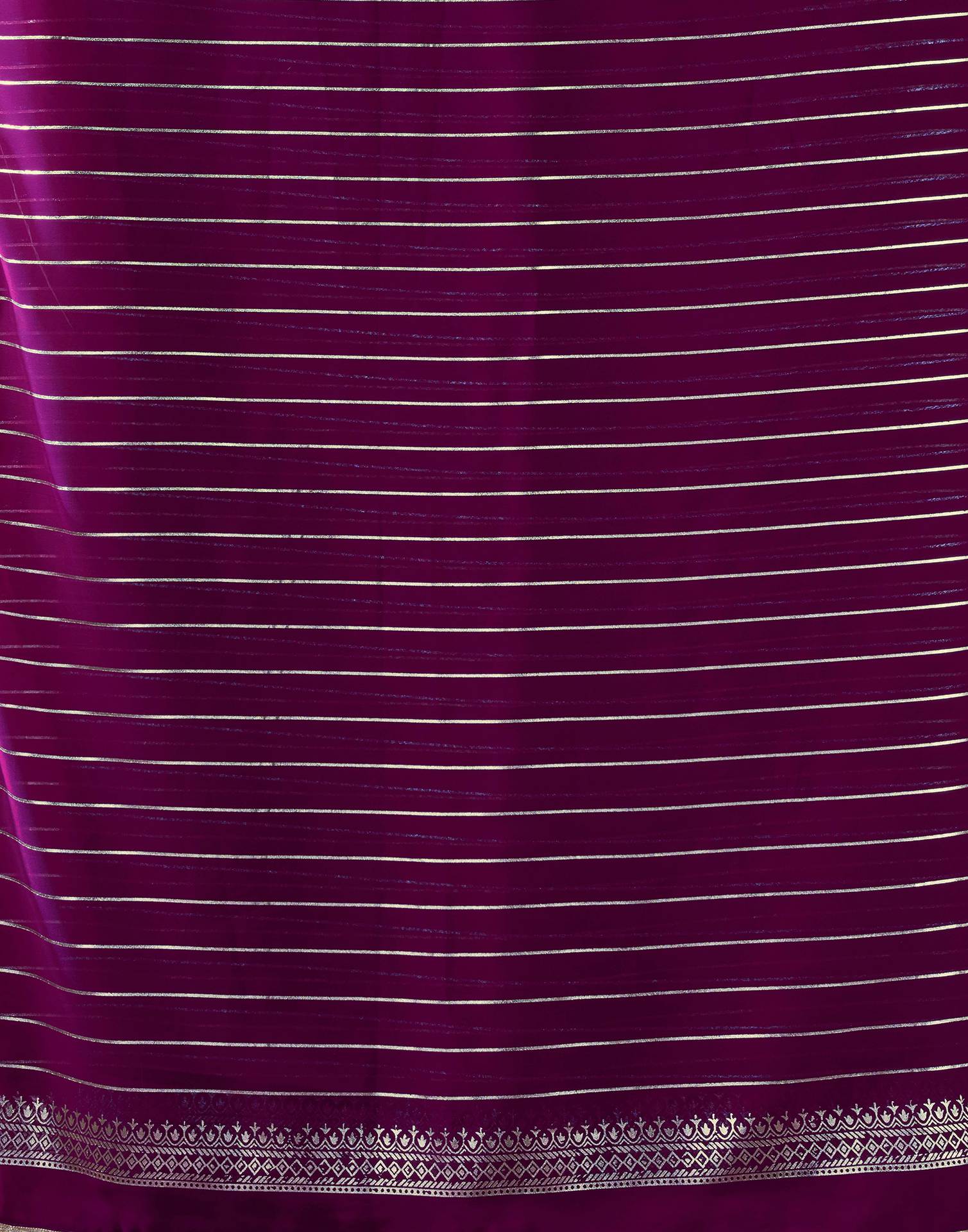 Dark Purple Georgette Foil Printed Saree