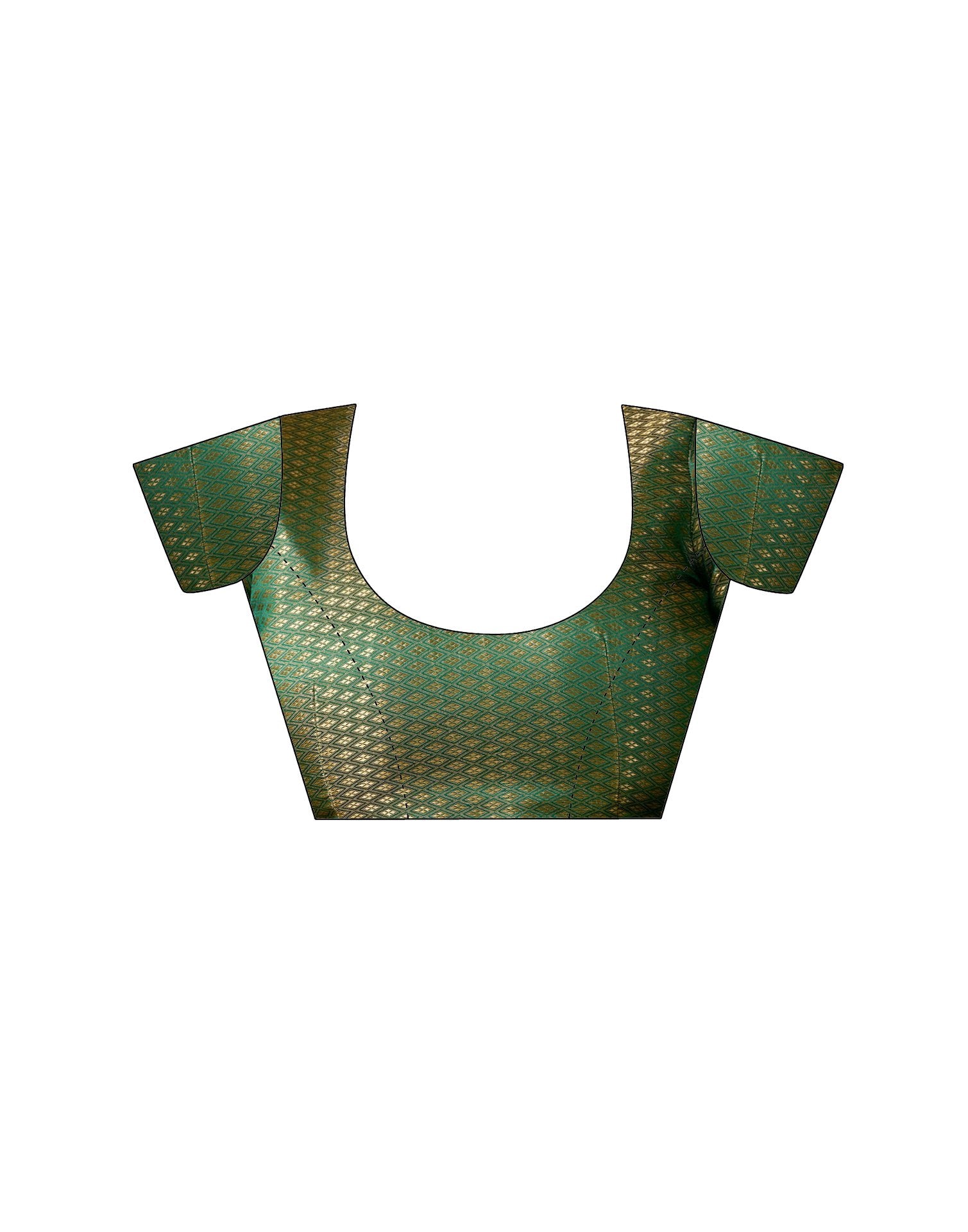 Dark Green Georgette Foil Printed Saree