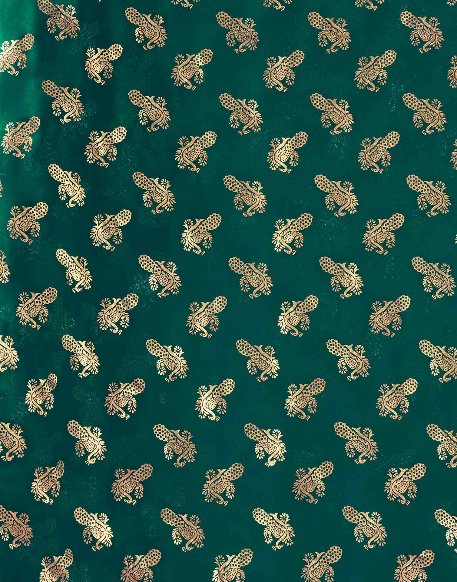Teal Green Georgette Foil Printed Saree